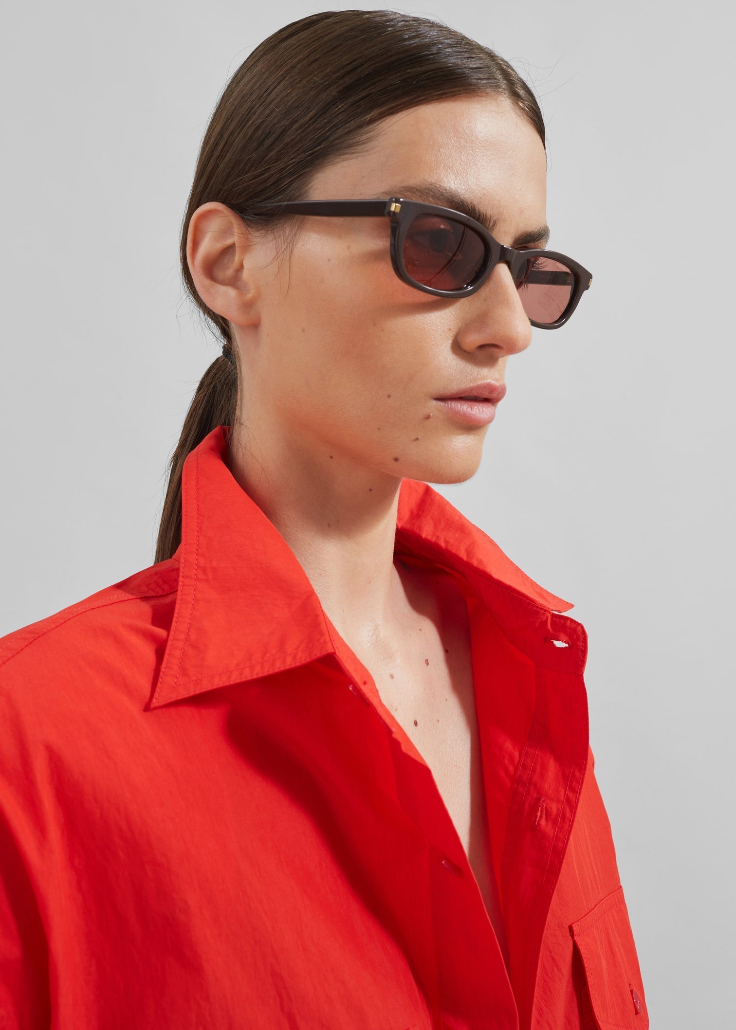 Calren Shirt Dress - Red - 5