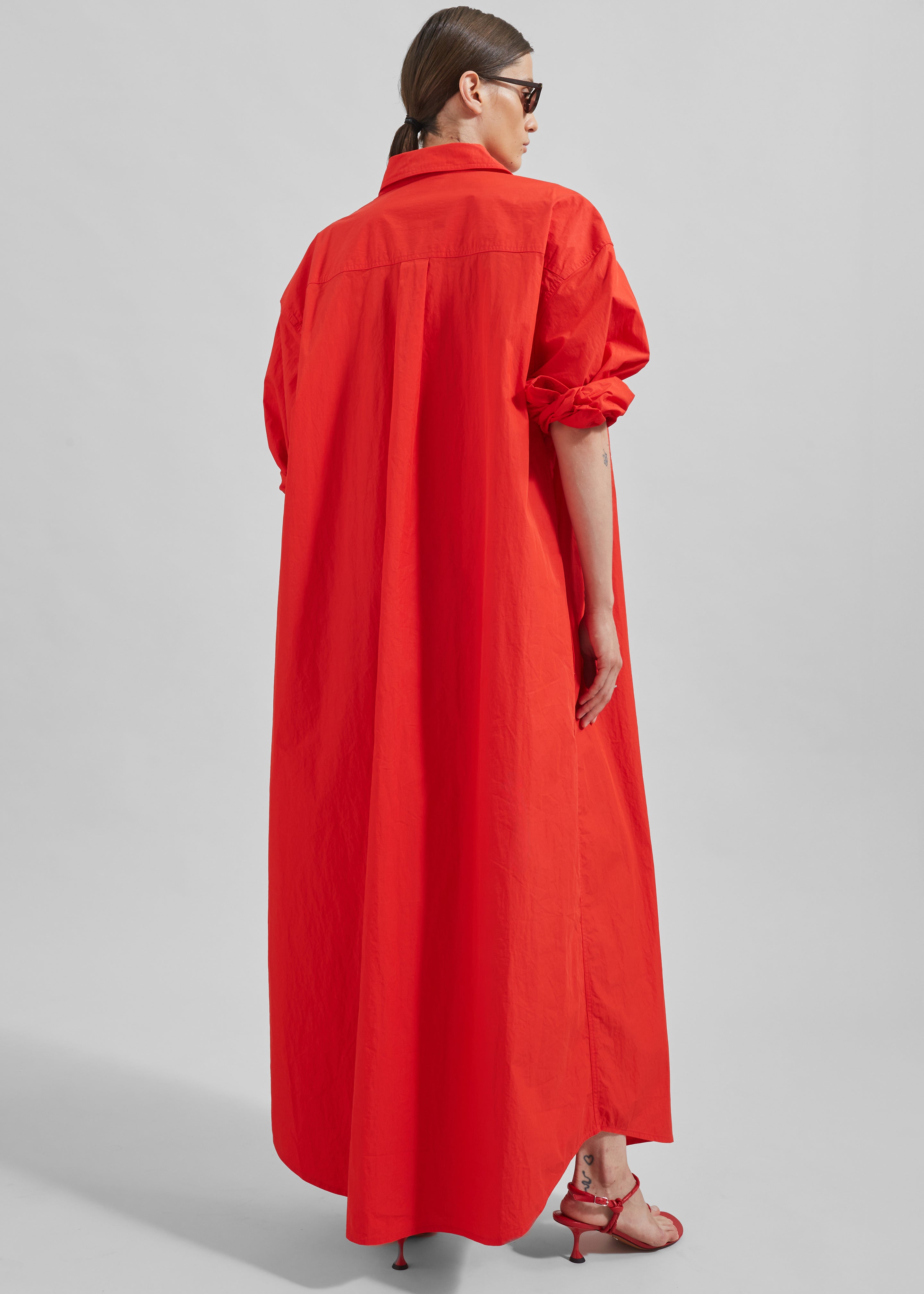 Calren Shirt Dress - Red - 7