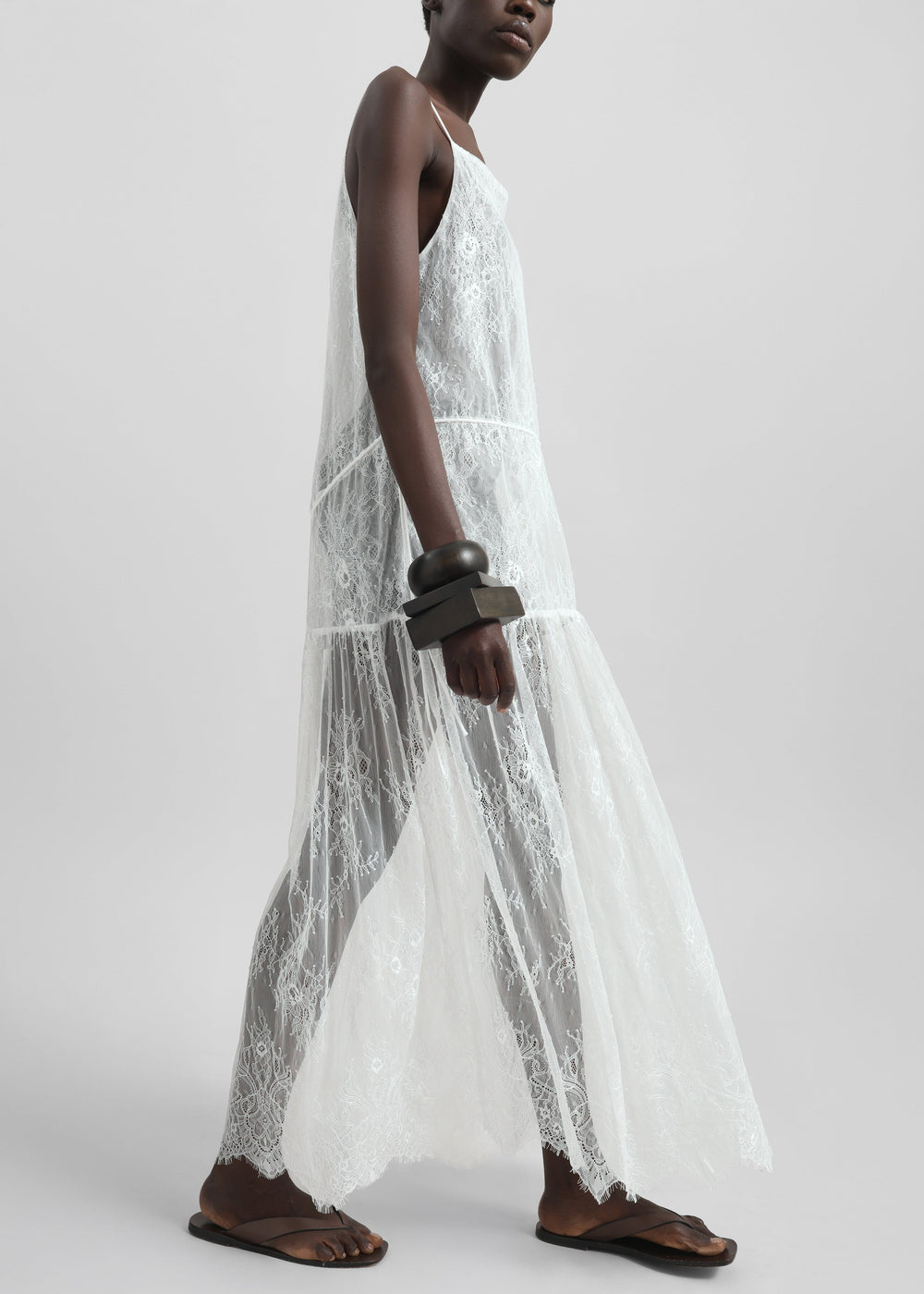 Calvi Maxi Lace Dress - White - 1