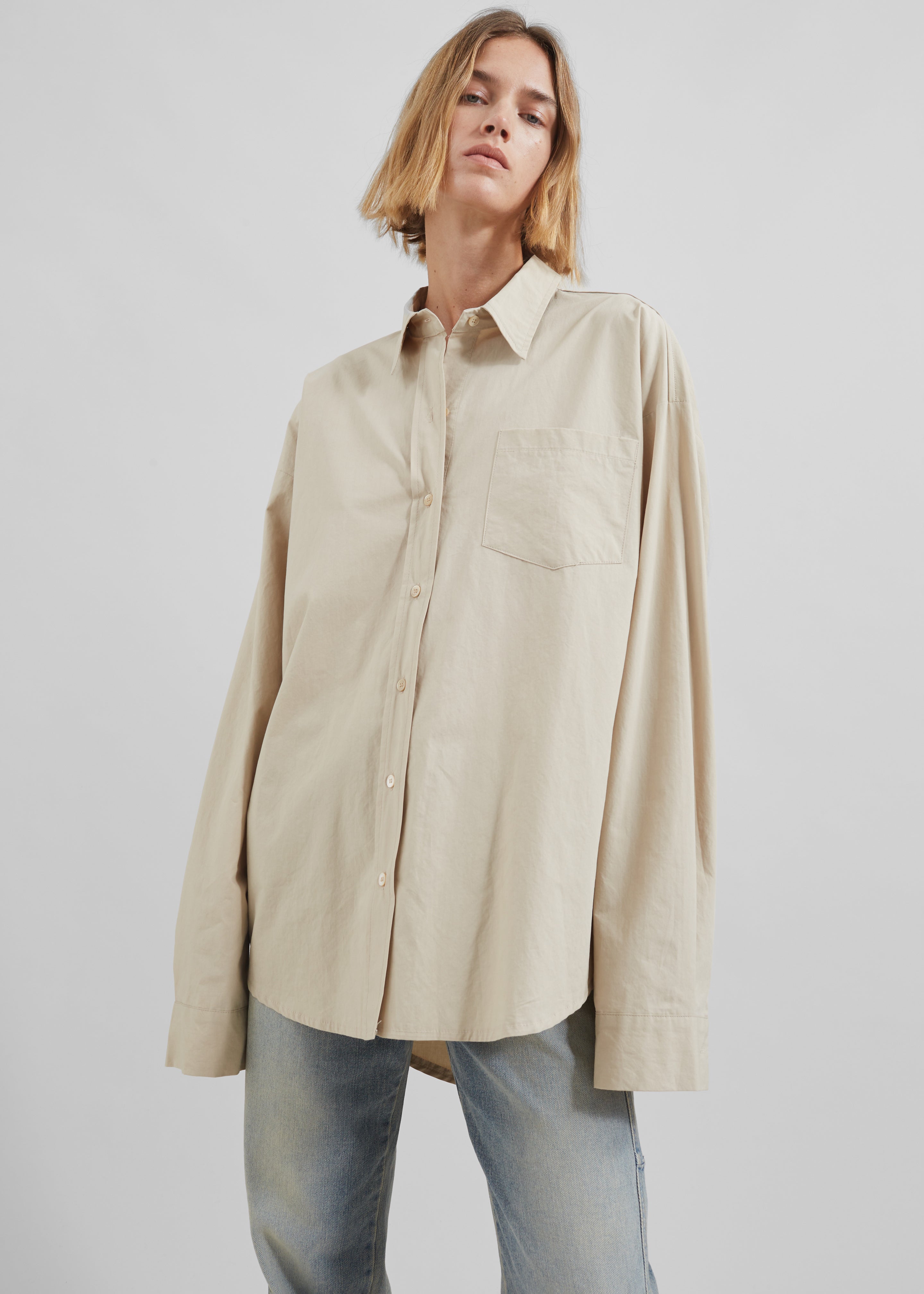 Calypso Cotton Shirt - Beige - 2