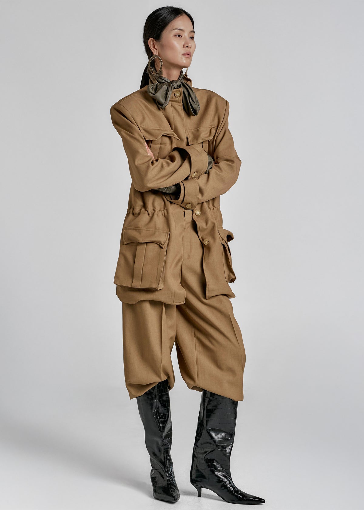 Canberra Pleated Trousers - Camel - 3