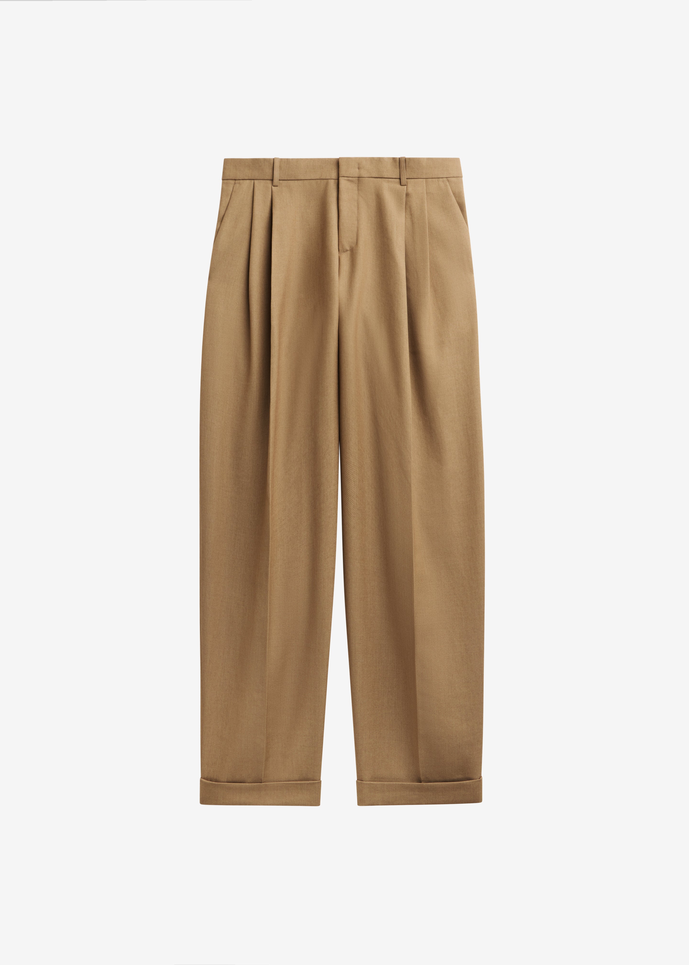 Canberra Pleated Trousers - Camel - 11