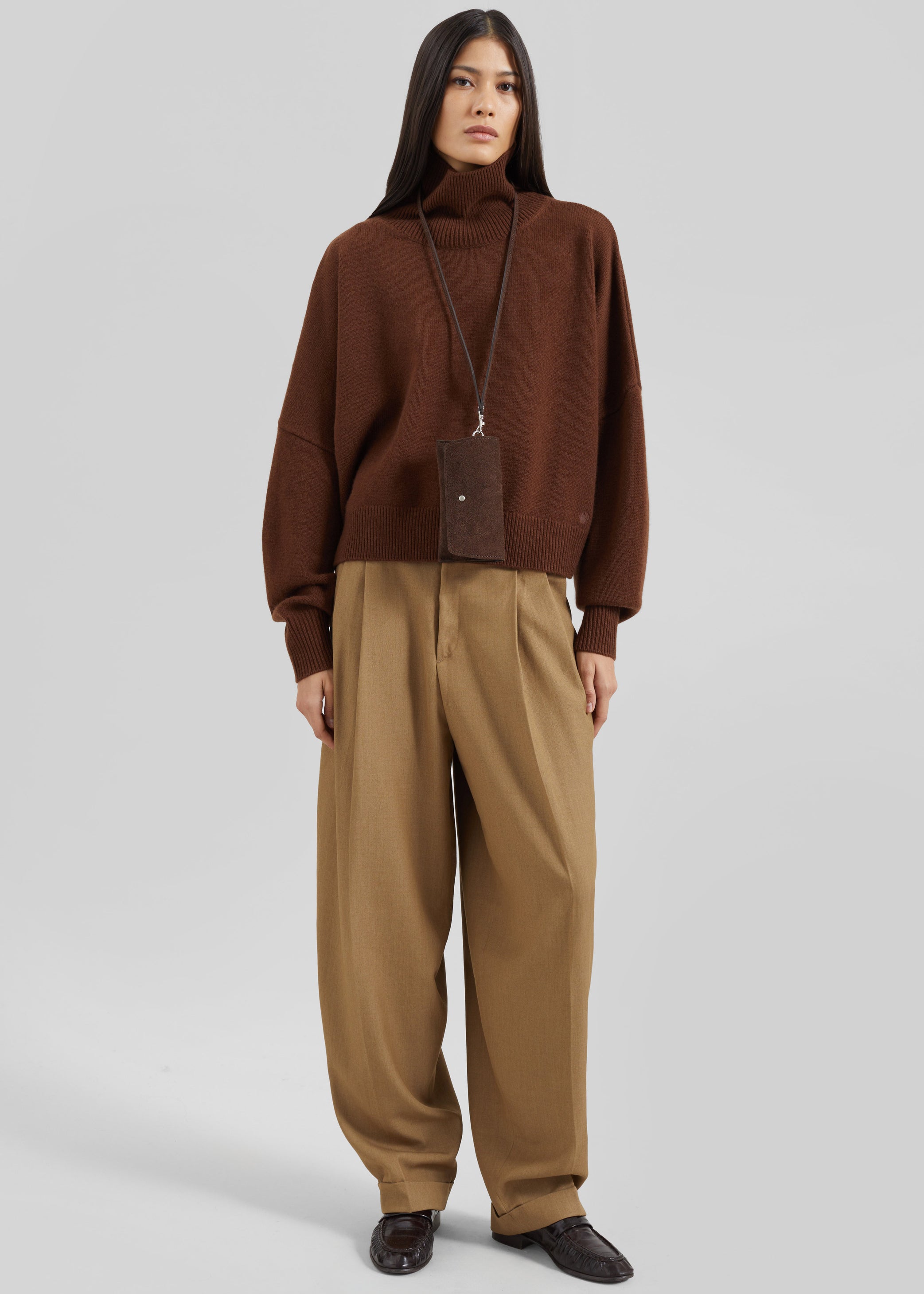 Shop the look image for Canberra Pleated Trousers - Camel