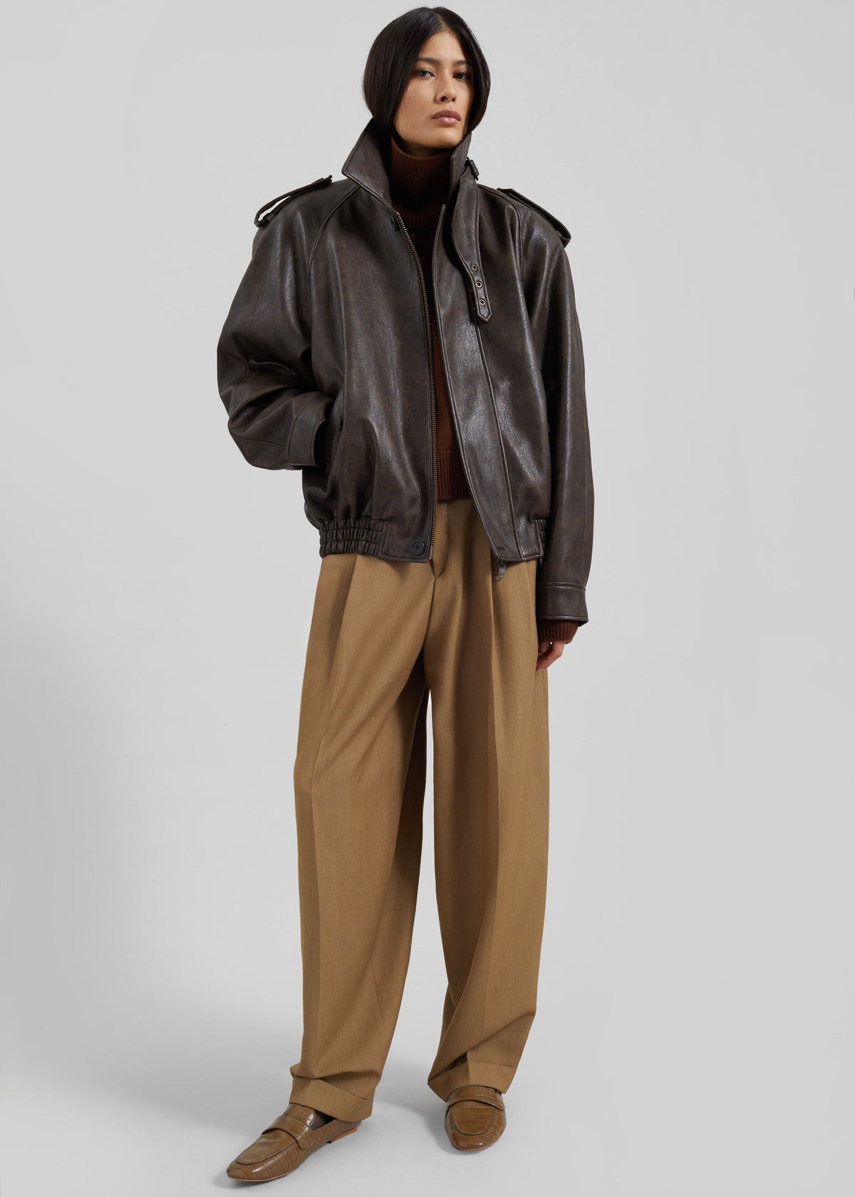 Canberra Pleated Trousers - Camel - 9