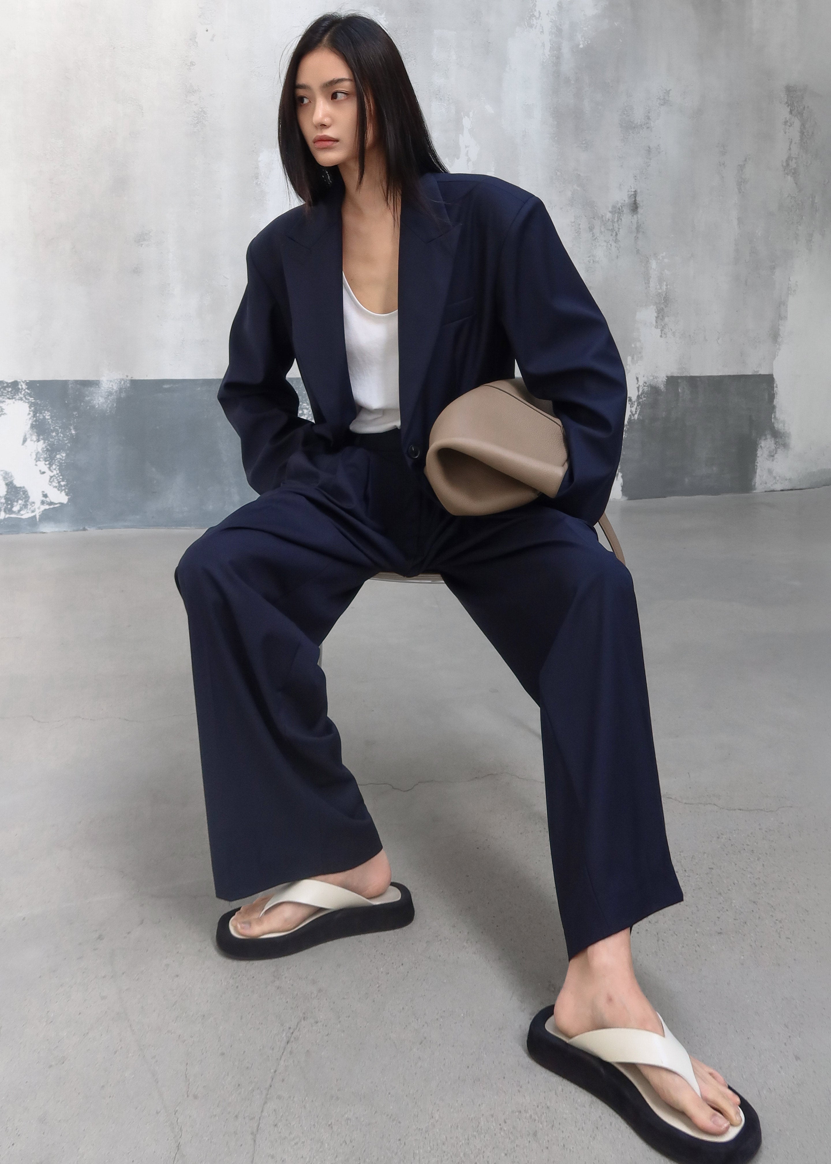 Canmore Pleated Trousers - Navy - 5