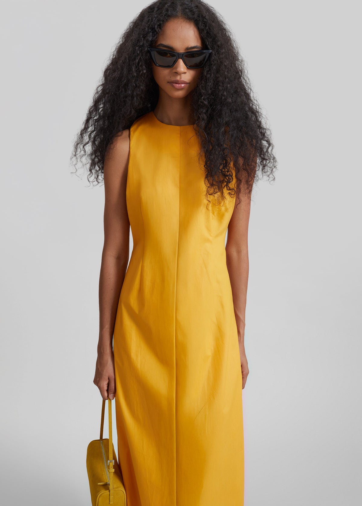 Carinola Poplin Open Back Midi Dress - Orange - 5