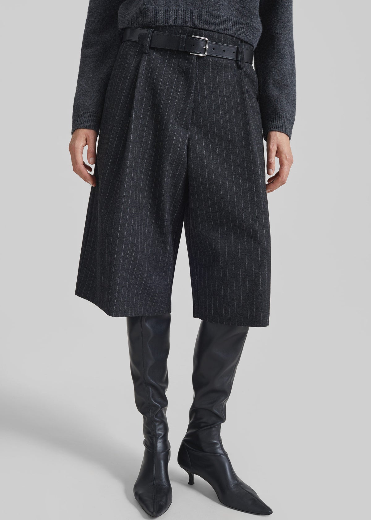 Carlow Bermuda Shorts - Charcoal/White Pinstripe - 1