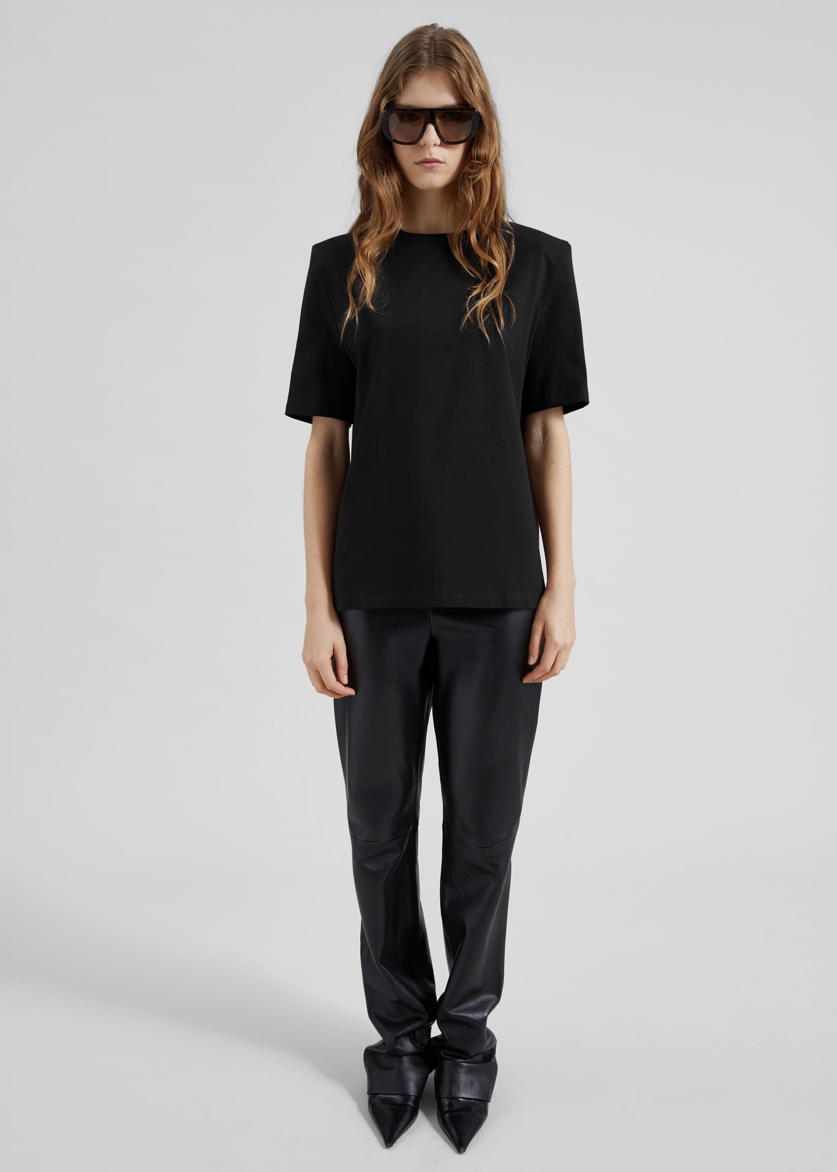 【unfil】 padded shoulder shirt Eva Padded Shoulder Muscle T-Shirt - Black – The Frankie Shop Europe