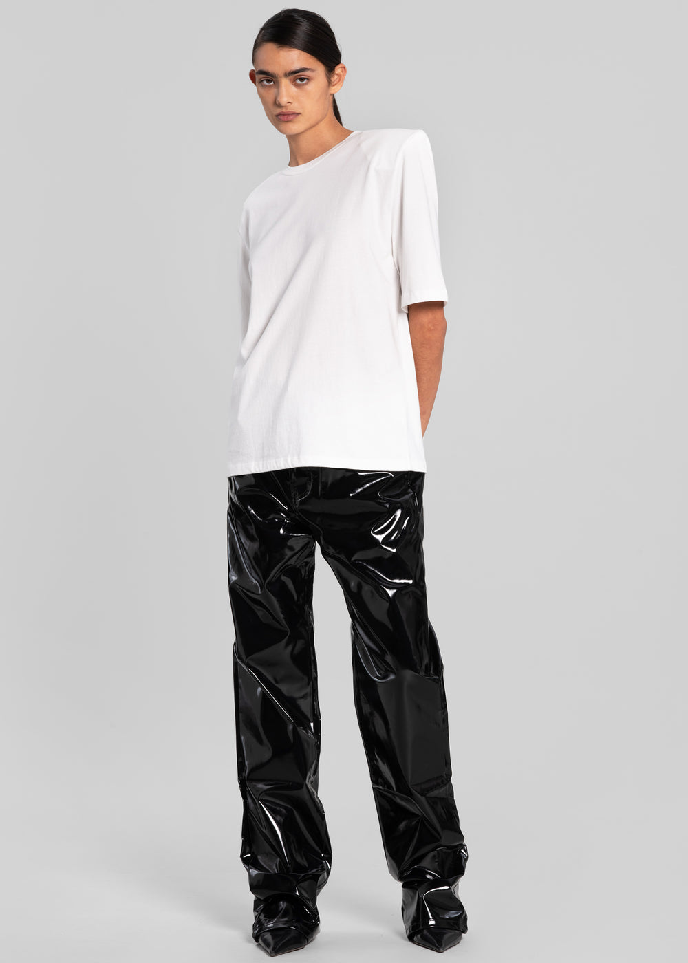 Carrington Padded Shoulder Tee - White