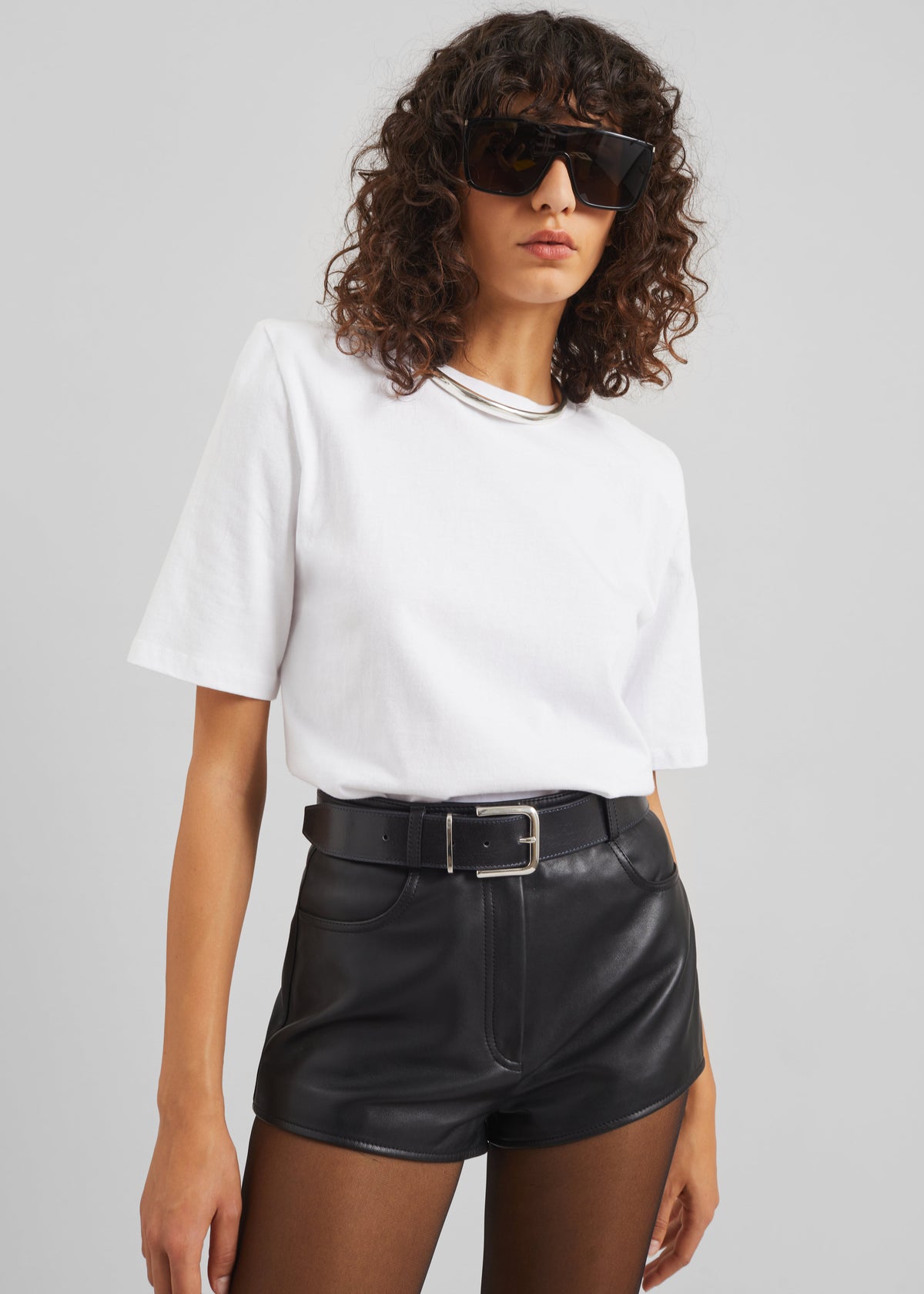 Carrington Padded Shoulder Tee - White - 6