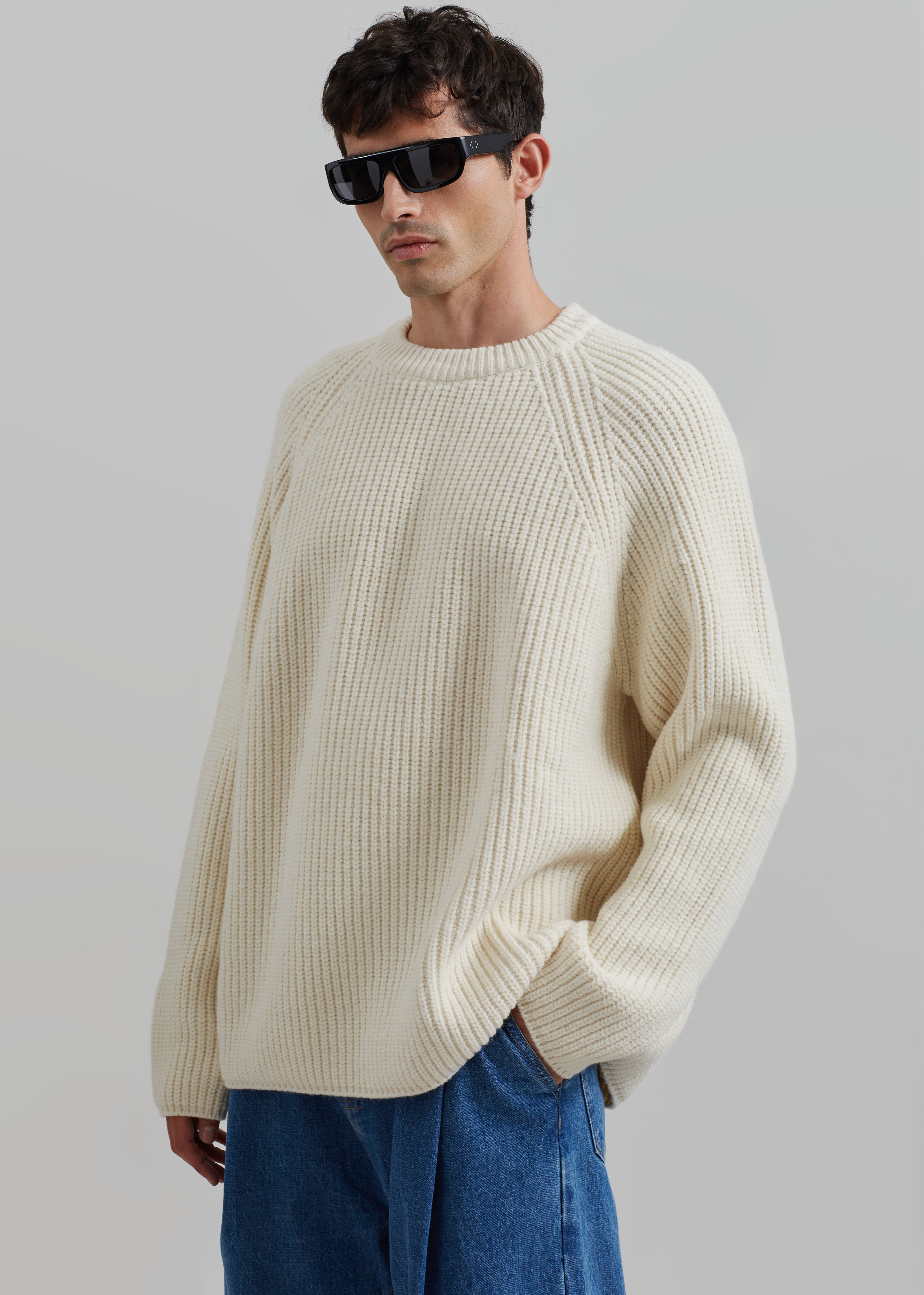 Carter Crew Neck Sweater - Beige - 3