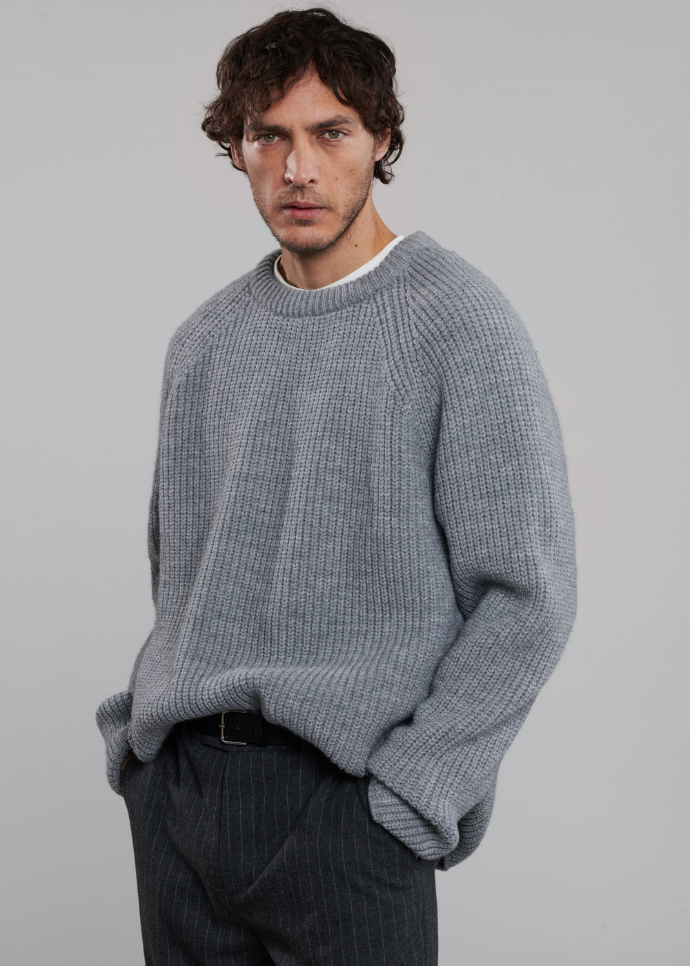 Carter Crew Neck Sweater - Grey