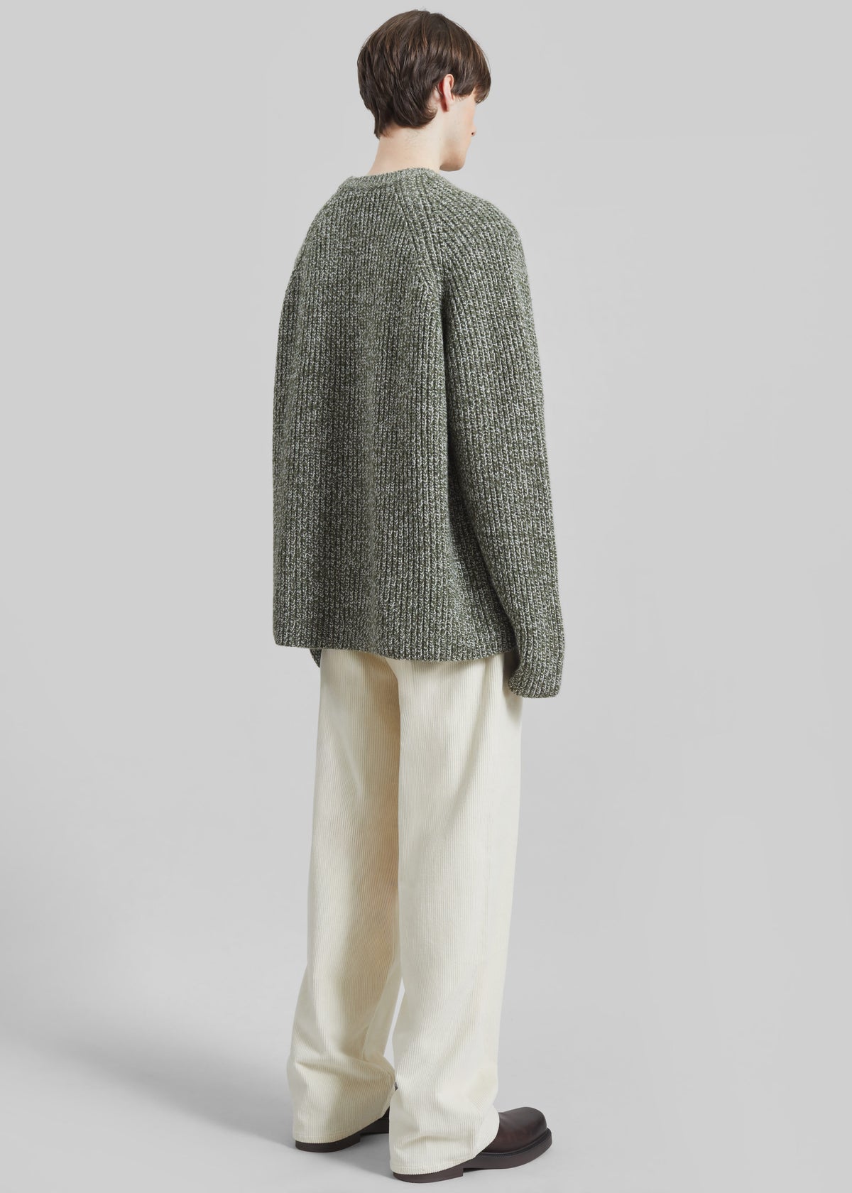 Carter Crew Neck Sweater - Olive/White - 10