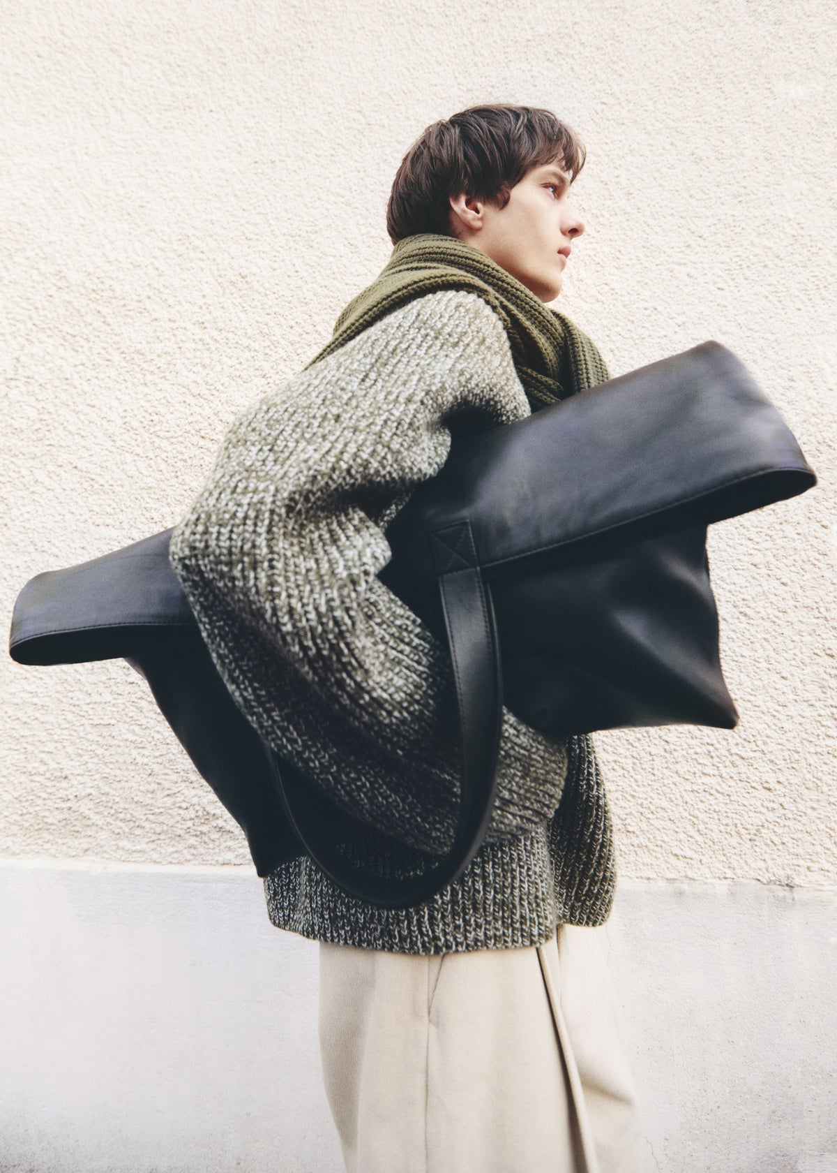 Carter Crew Neck Sweater - Olive/White - 3