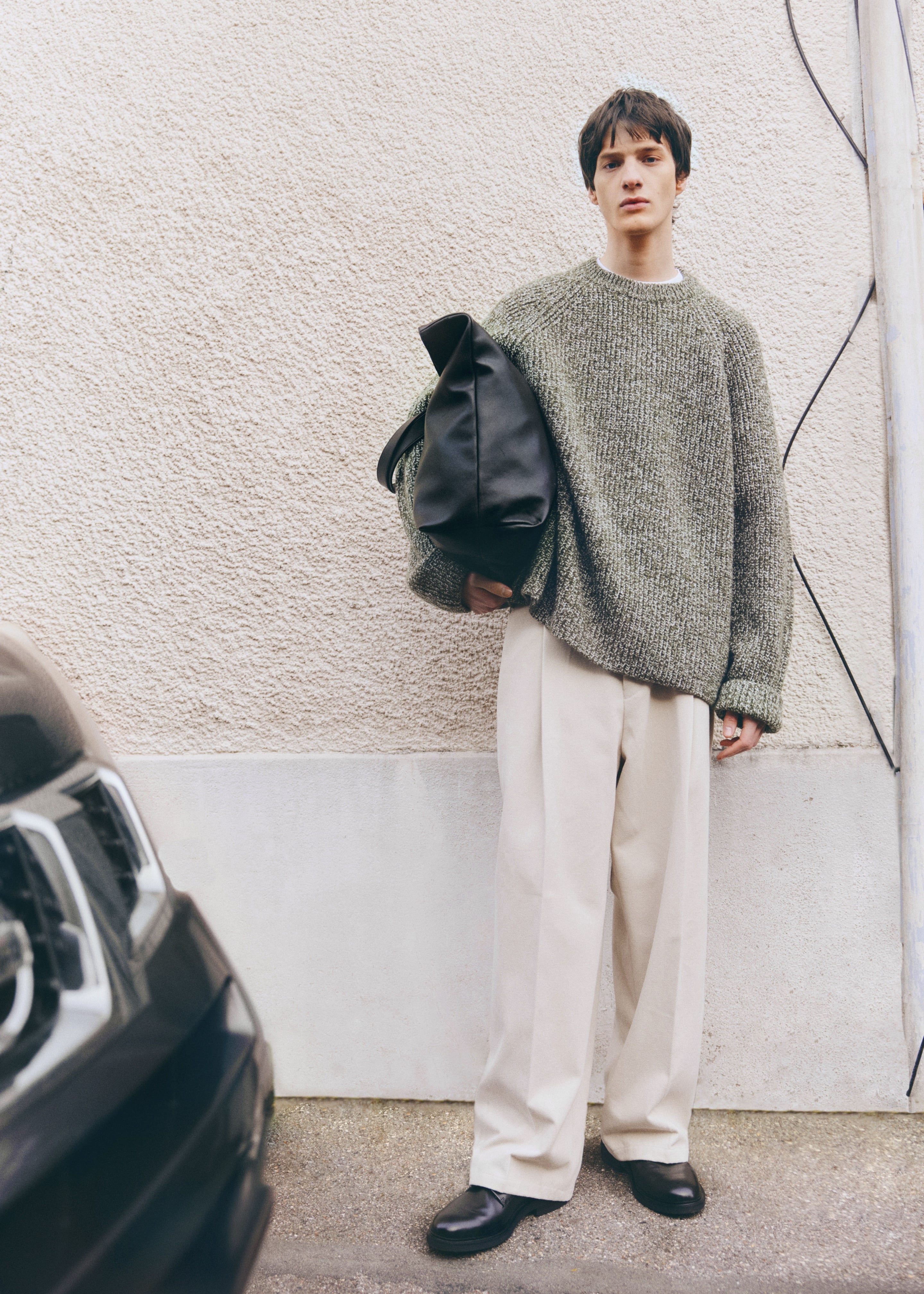 Carter Crew Neck Sweater - Olive/White - 2