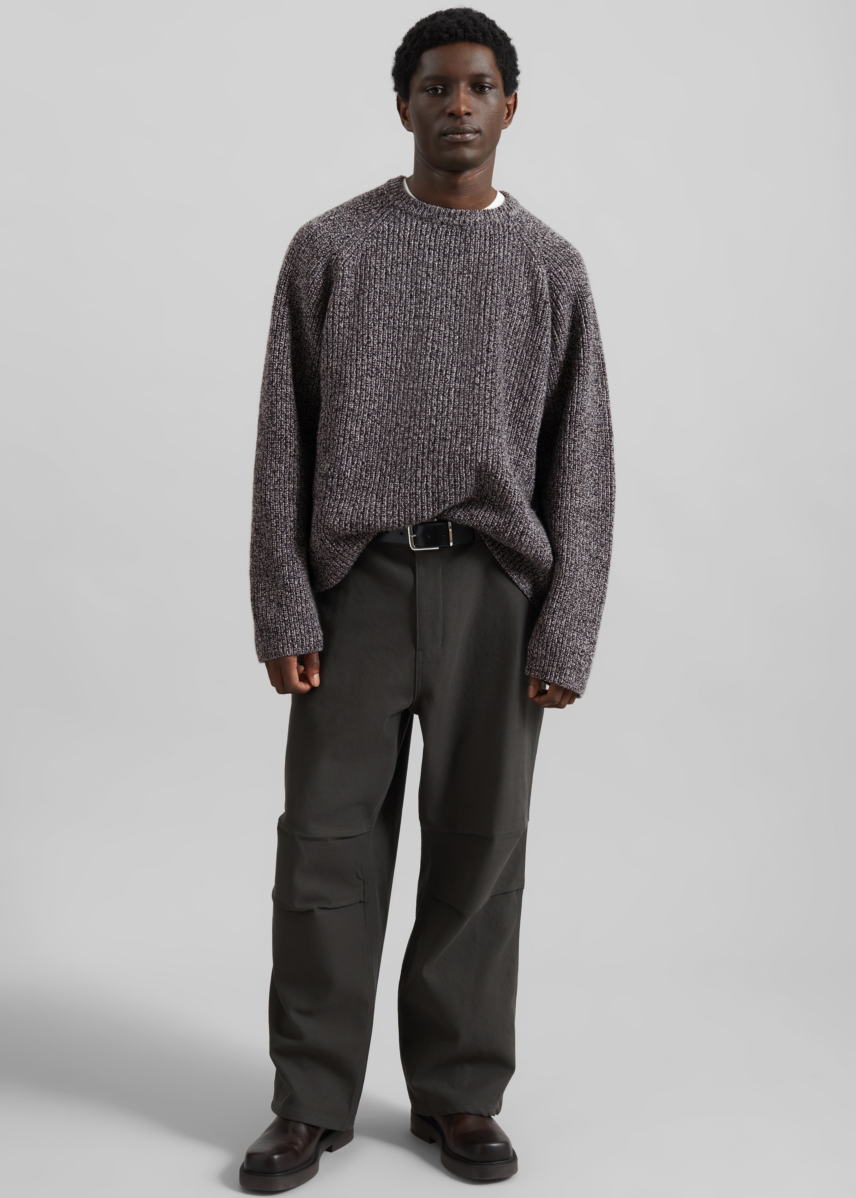 Carter Crewneck Sweater - Black Melange - 5