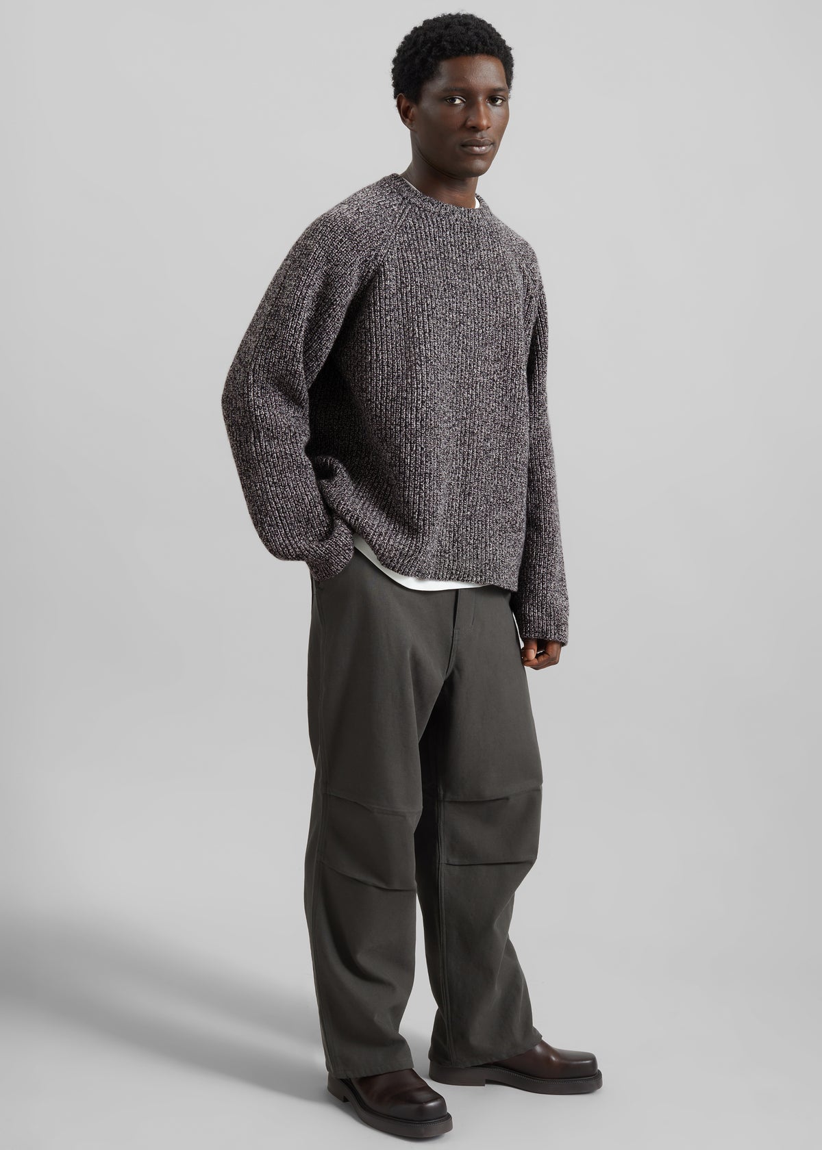 Carter Crewneck Sweater - Black Melange - 6