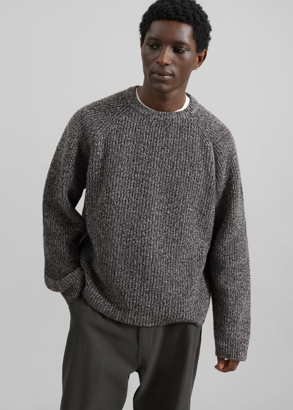 Carter Crewneck Sweater - Black Melange