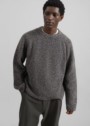 Carter Crewneck Sweater - Black Melange
