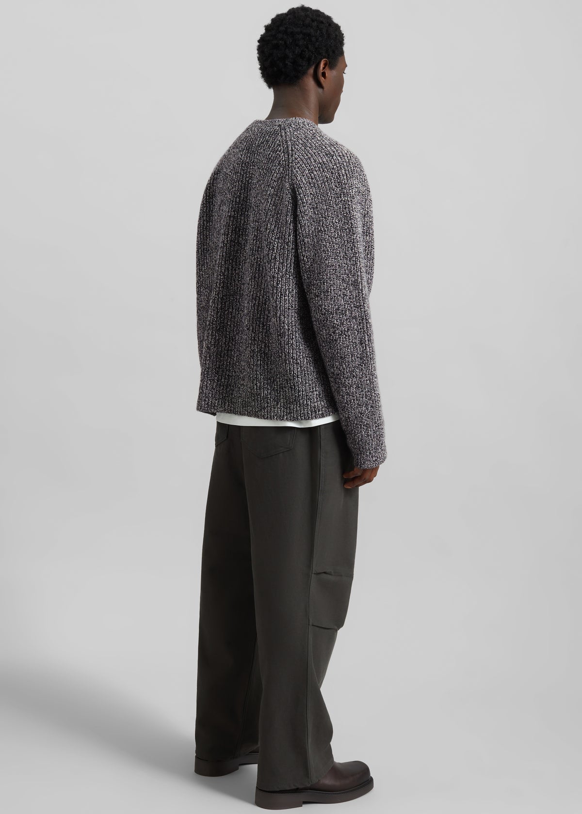 Carter Crewneck Sweater - Black Melange - 10