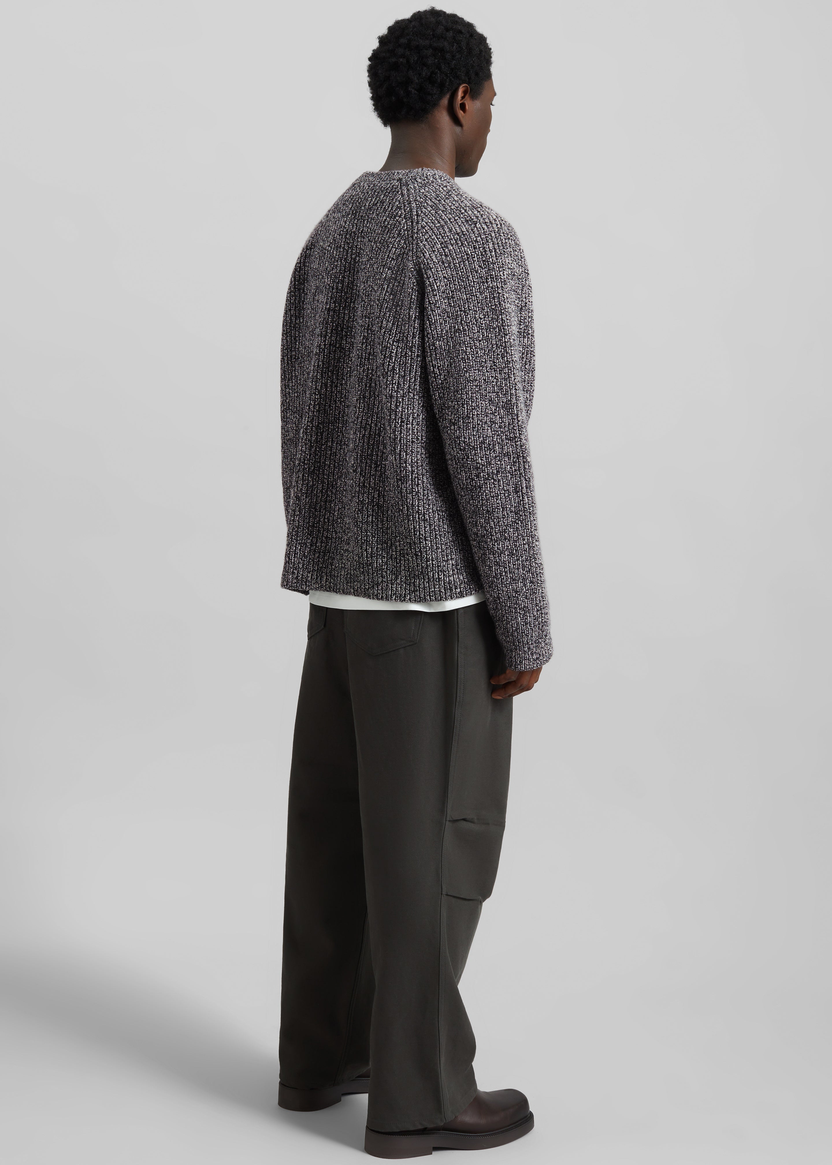 Carter Crewneck Sweater - Black Melange - 10