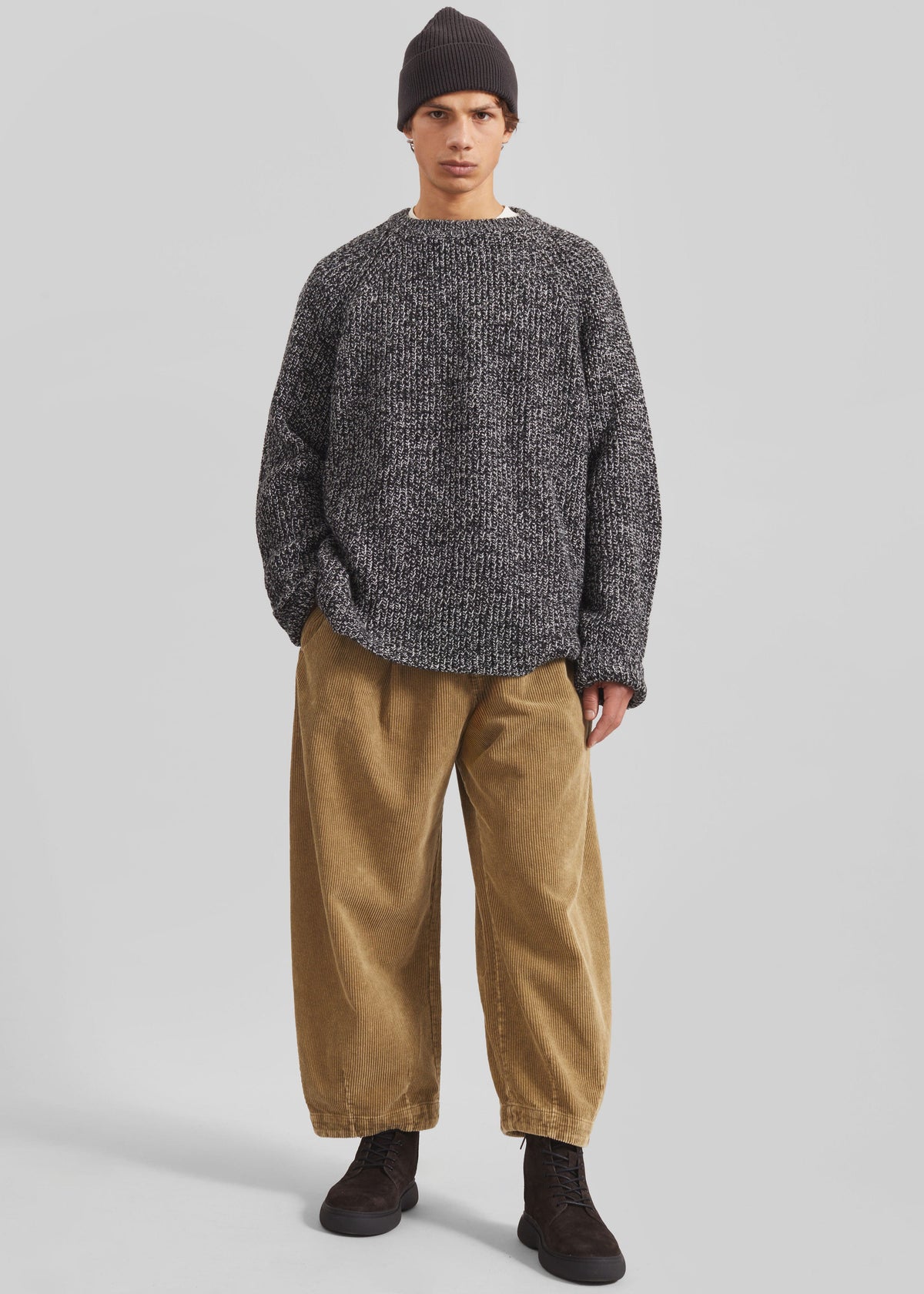 Carter Crewneck Sweater - Black Melange - 2