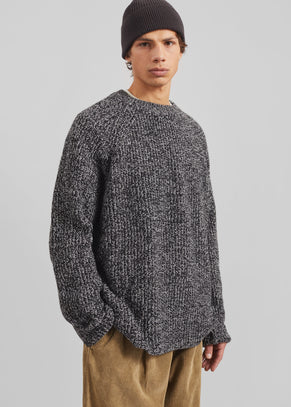 Carter Crewneck Sweater - Black Melange