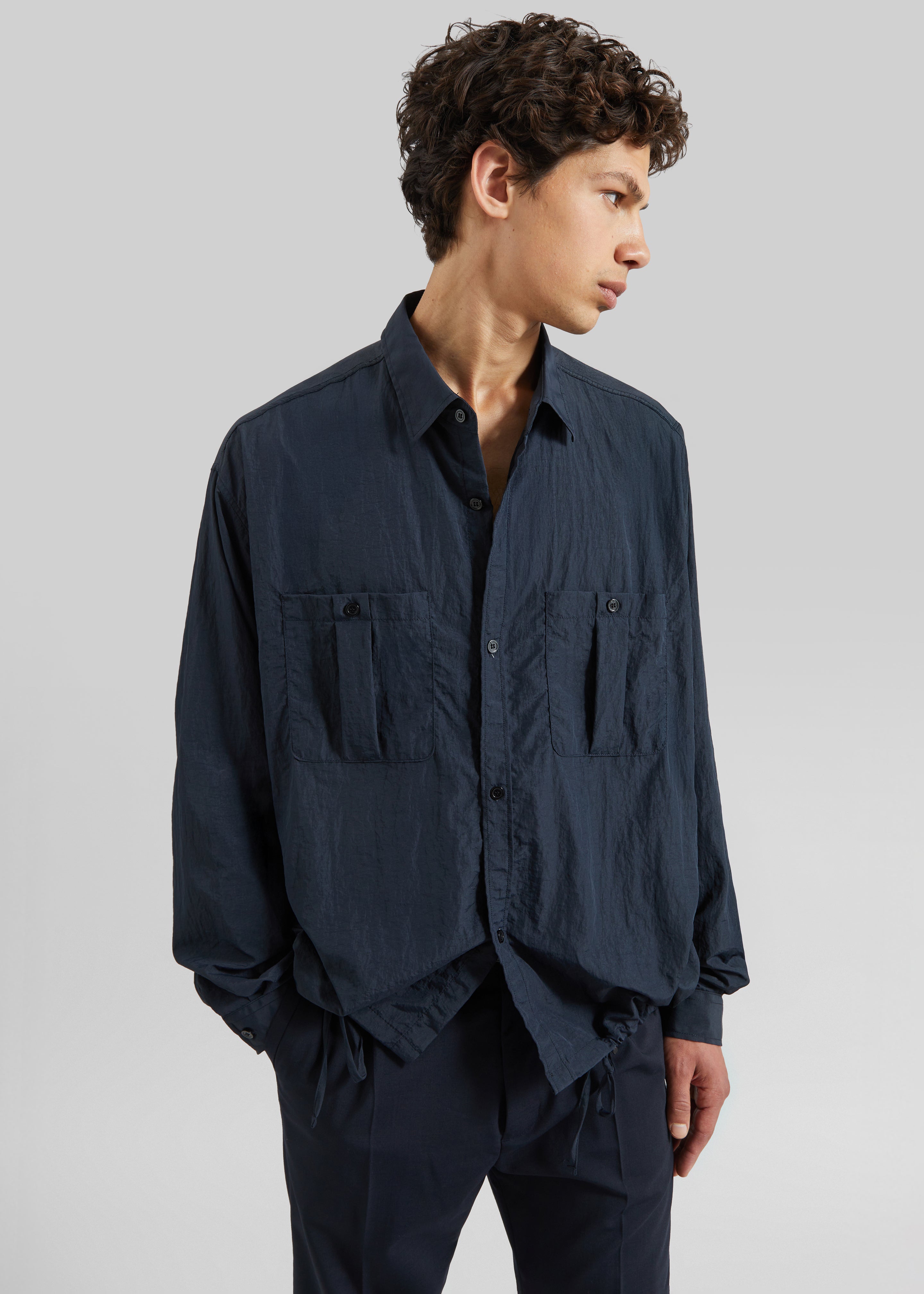 Casares Drawstring Shirt - Navy - 1