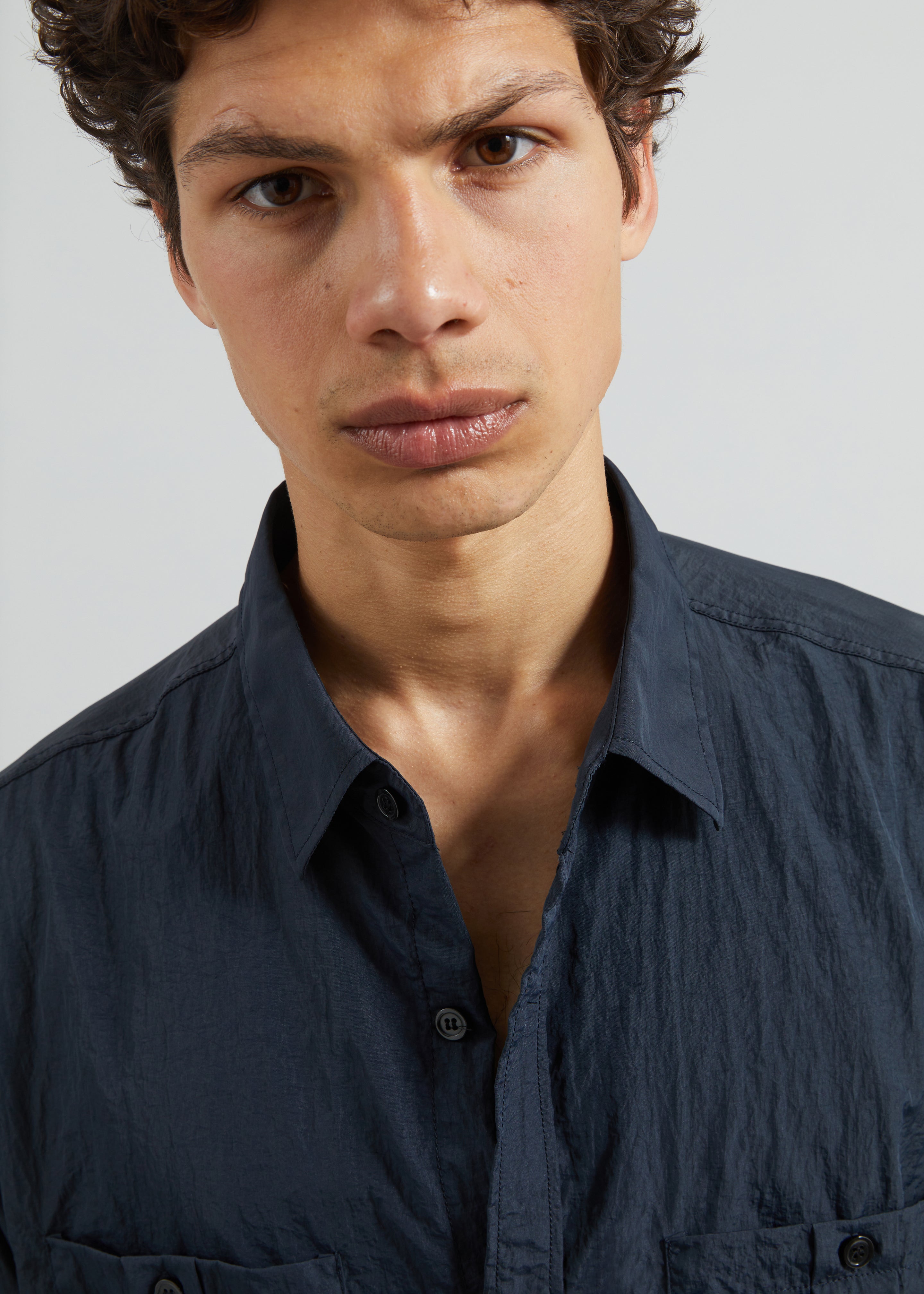 Casares Drawstring Shirt - Navy - 3