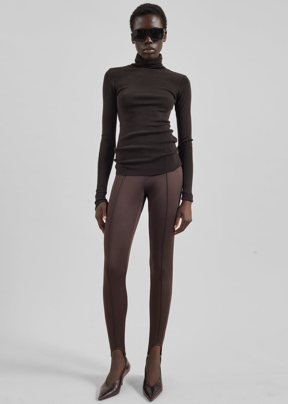 Caserta Stirrup Leggings - Brown - 1