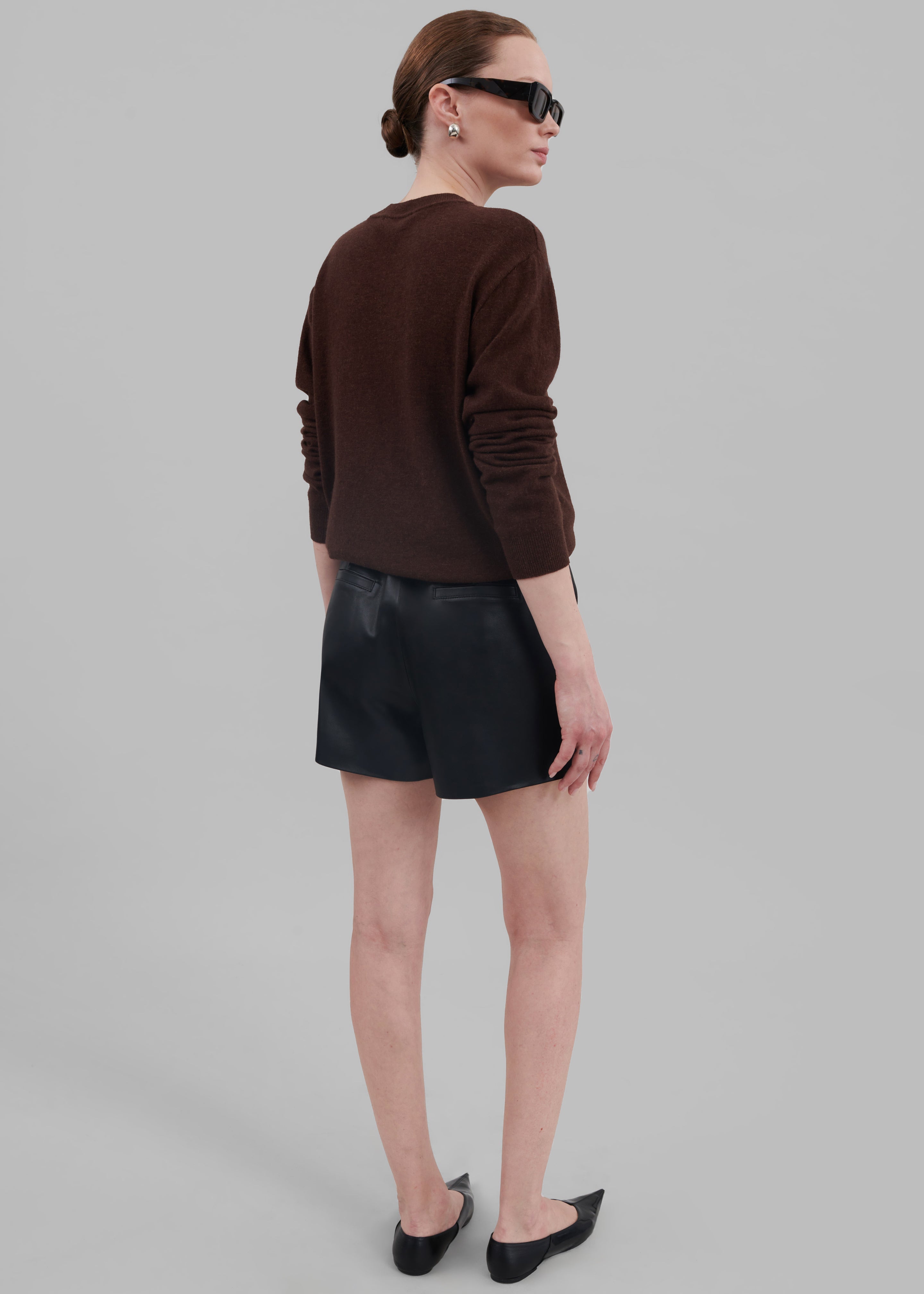 Cassie Faux Leather Mini Shorts - Black - 8