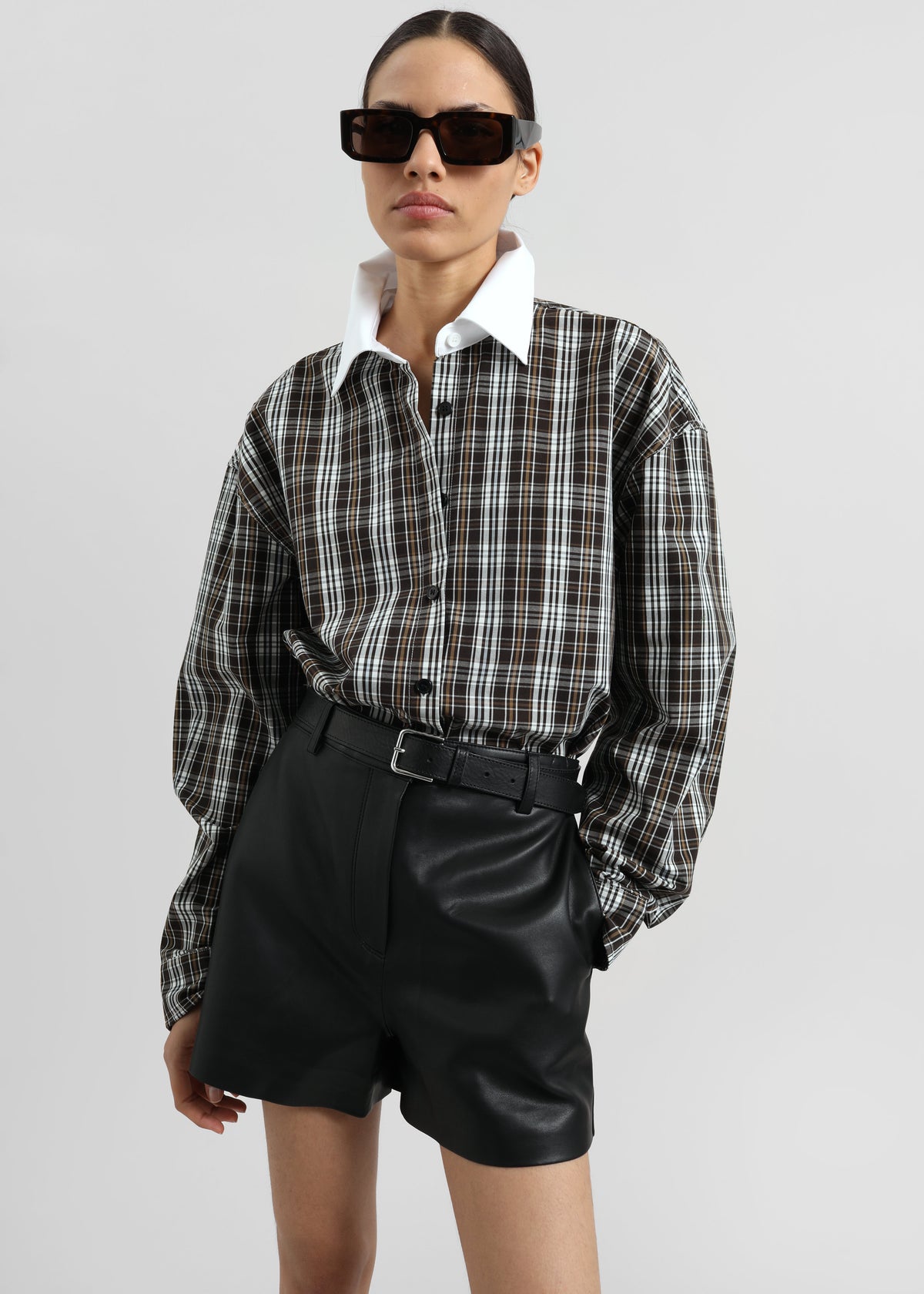Cassie Faux Leather Mini Shorts - Black - 3