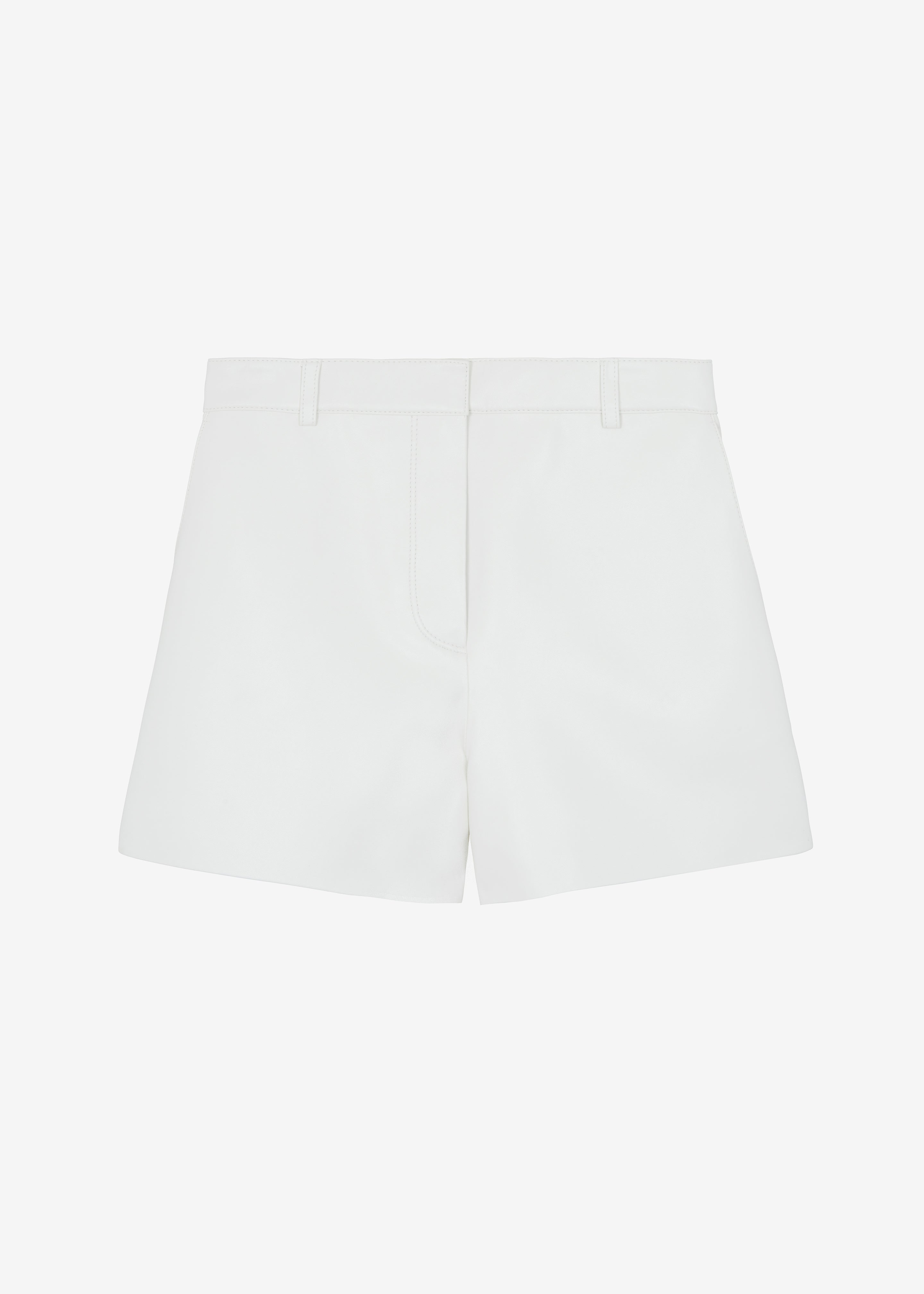 Cassie Faux Leather Mini Shorts - White - 9