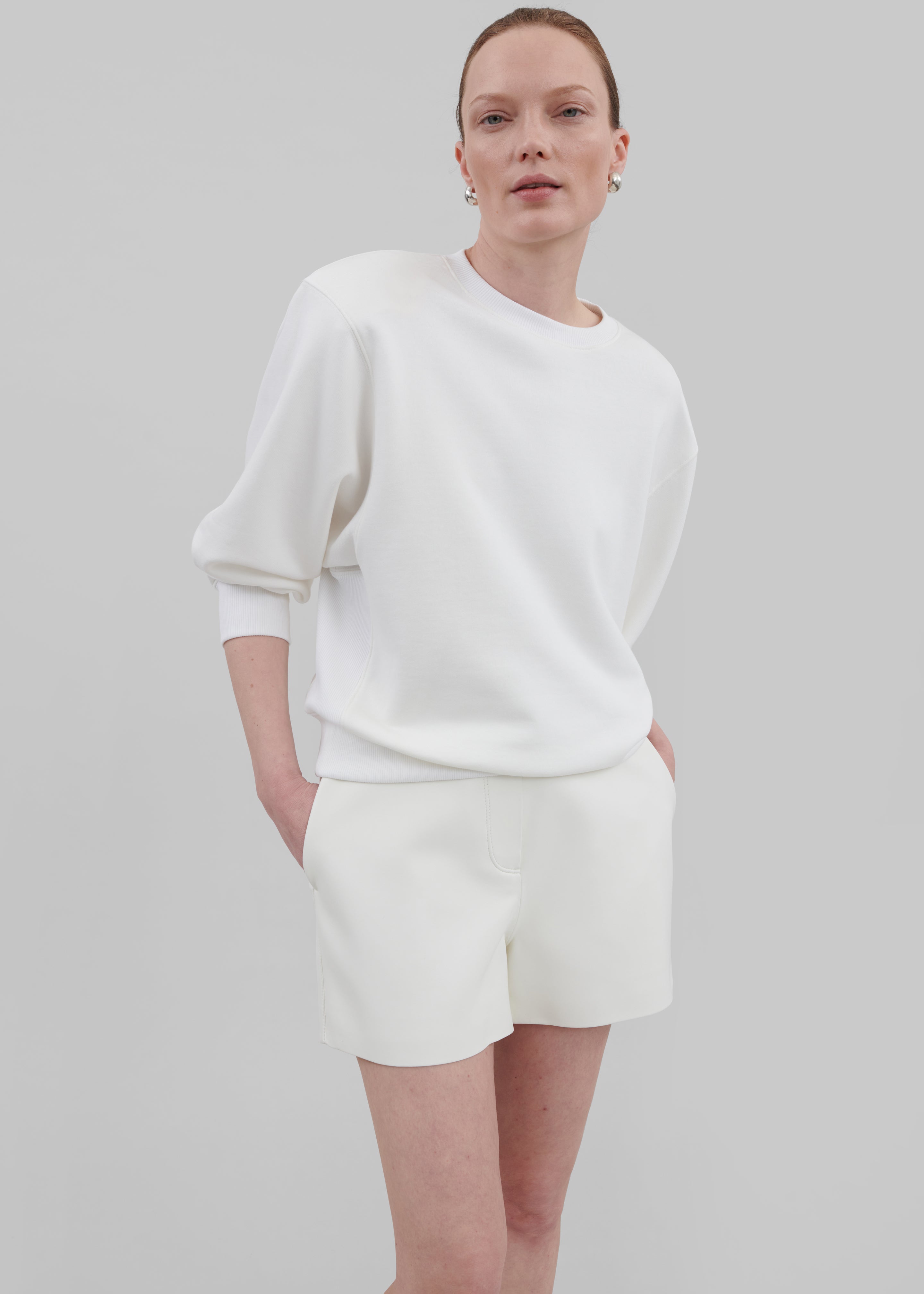 Cassie Faux Leather Mini Shorts - White - 6