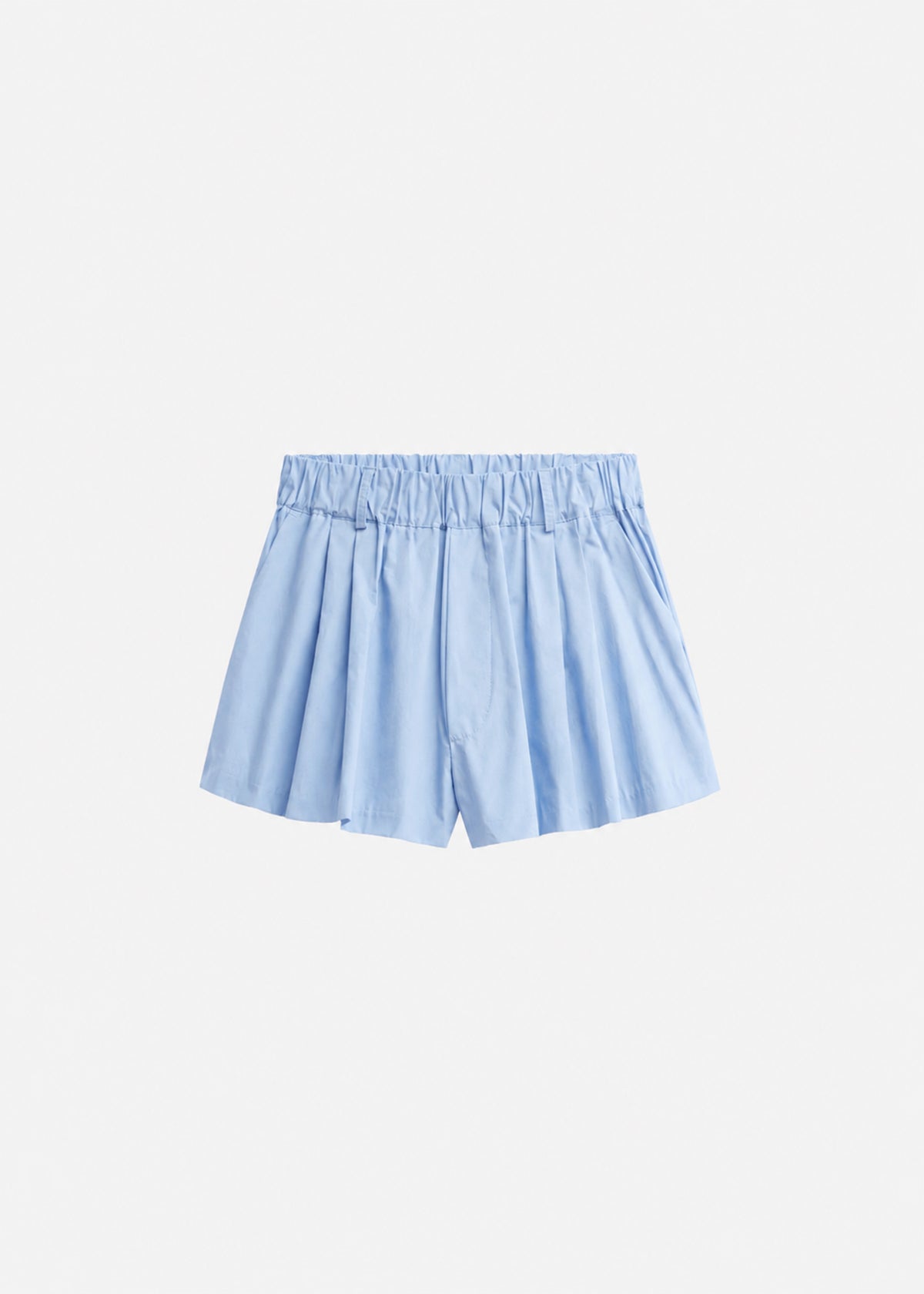 Castalia Cotton Gathered Shorts - Sky Blue - 9