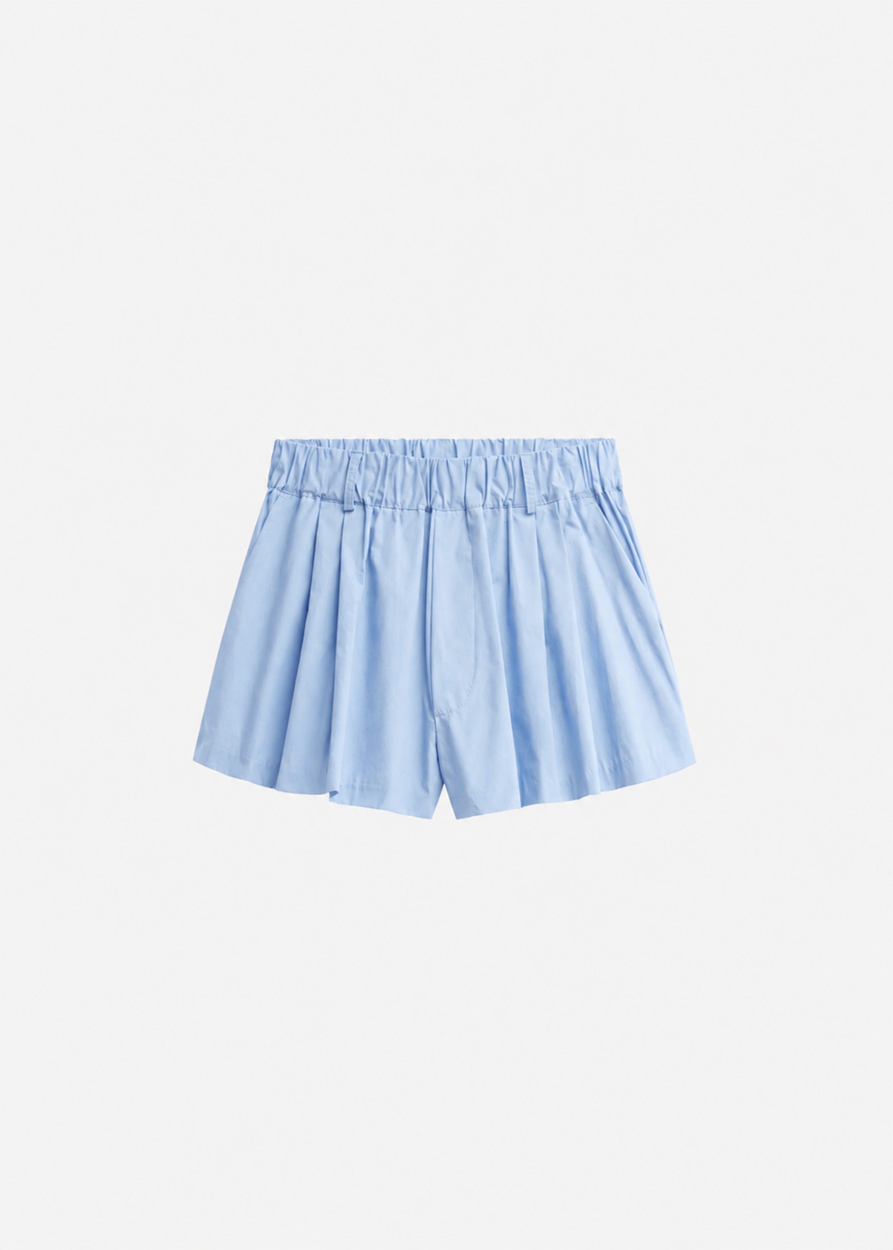 Castalia Cotton Gathered Shorts - Sky Blue - 9