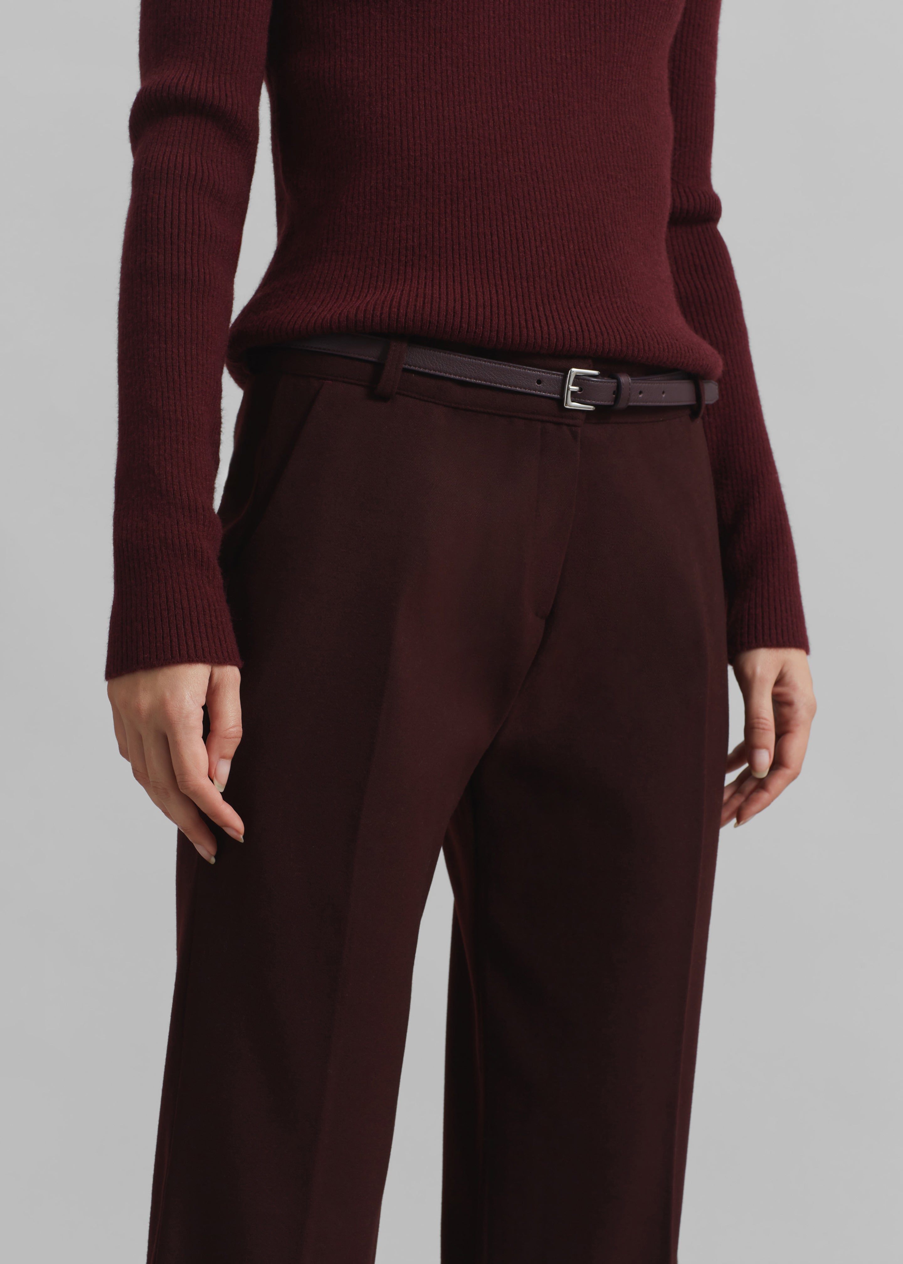 Castel Bootcut Pants - Burgundy - 3