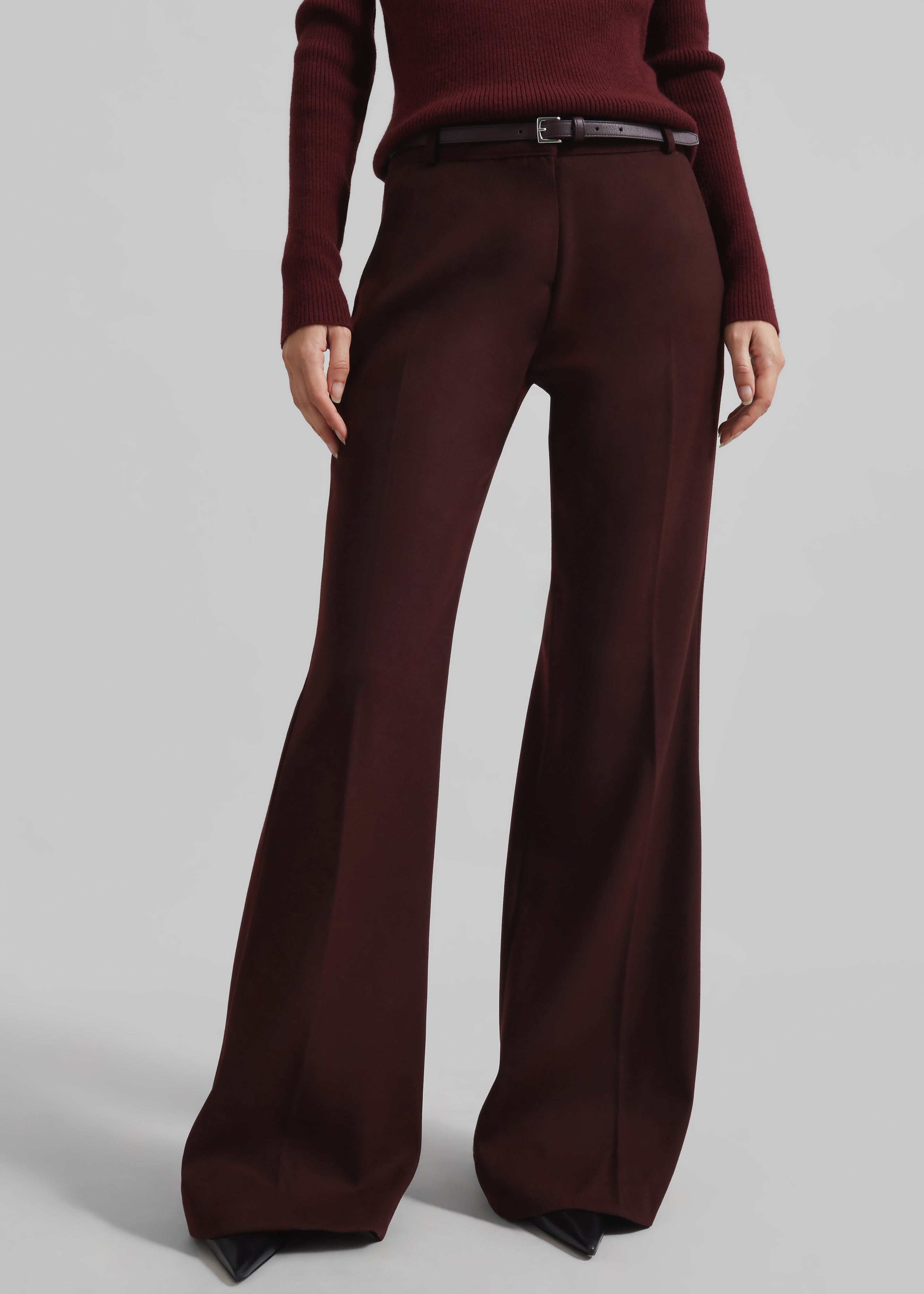 Castel Bootcut Pants - Burgundy - 2