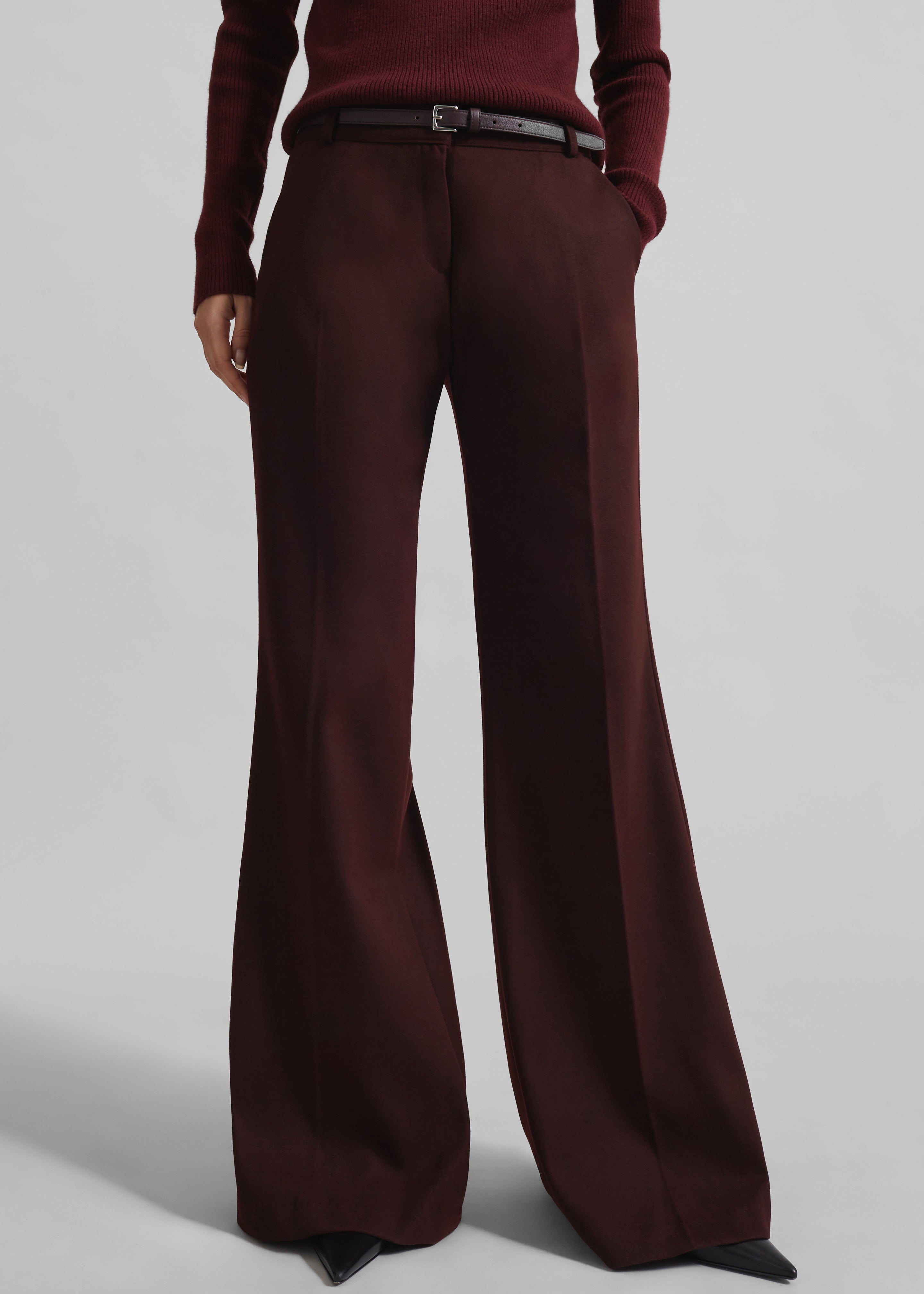 Castel Bootcut Pants - Burgundy - 4