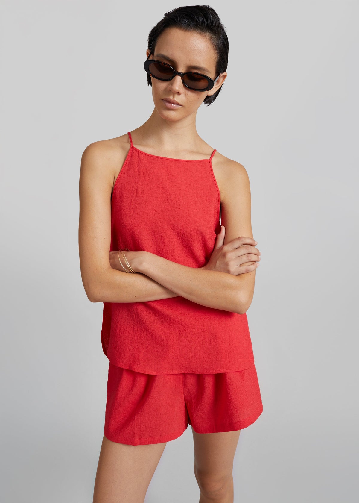 Top Cazaux texturé boxy - Rouge - 6