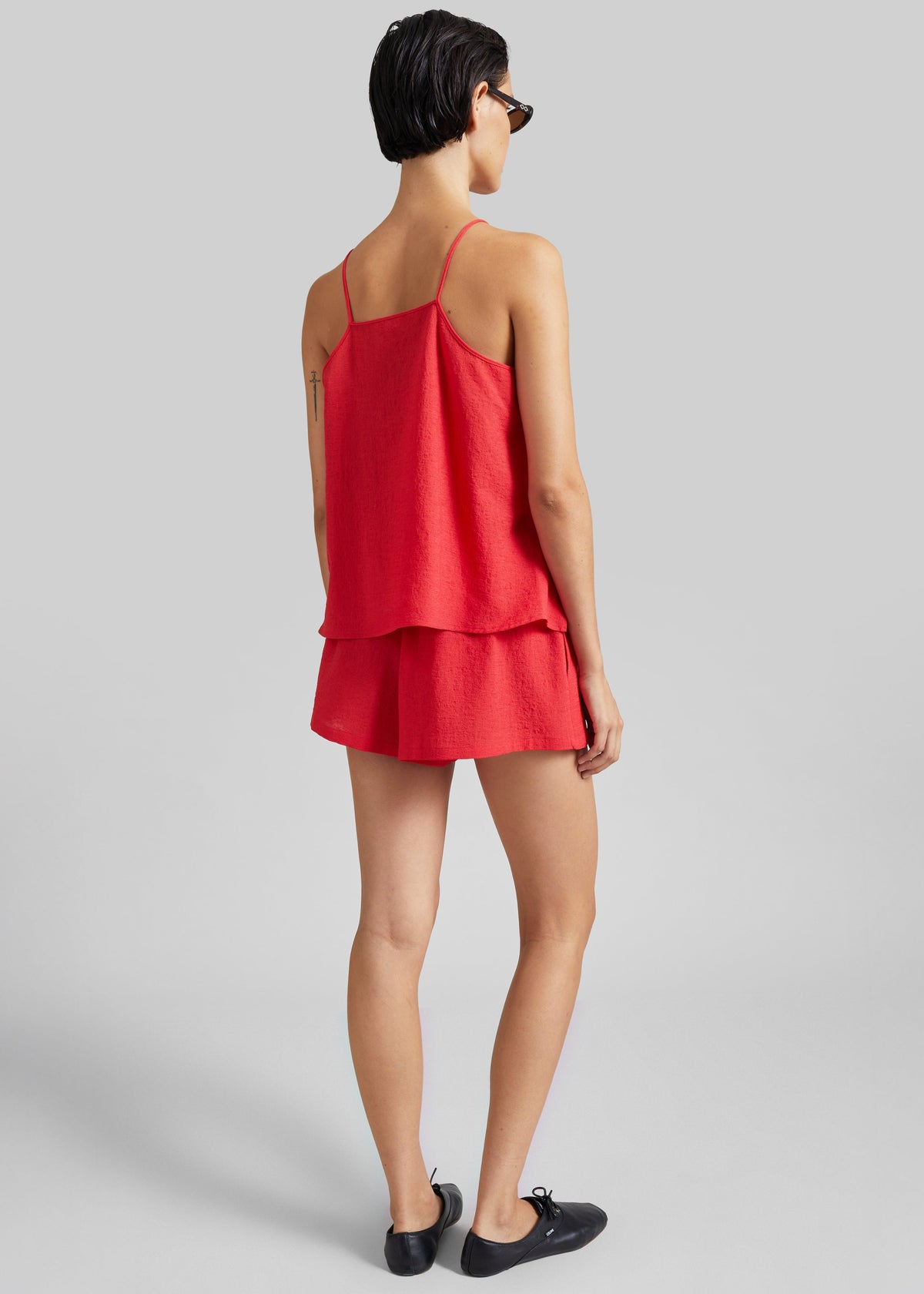 Mini short Cazaux texturé - Rouge - 8