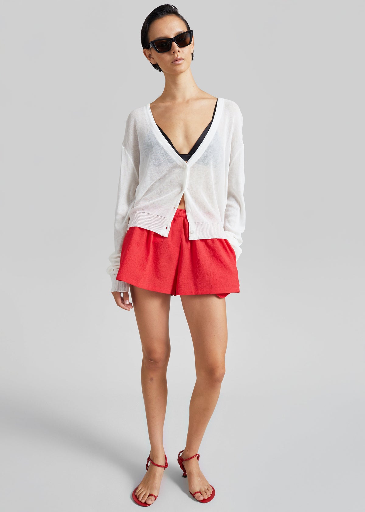 Mini short Cazaux texturé - Rouge - 3