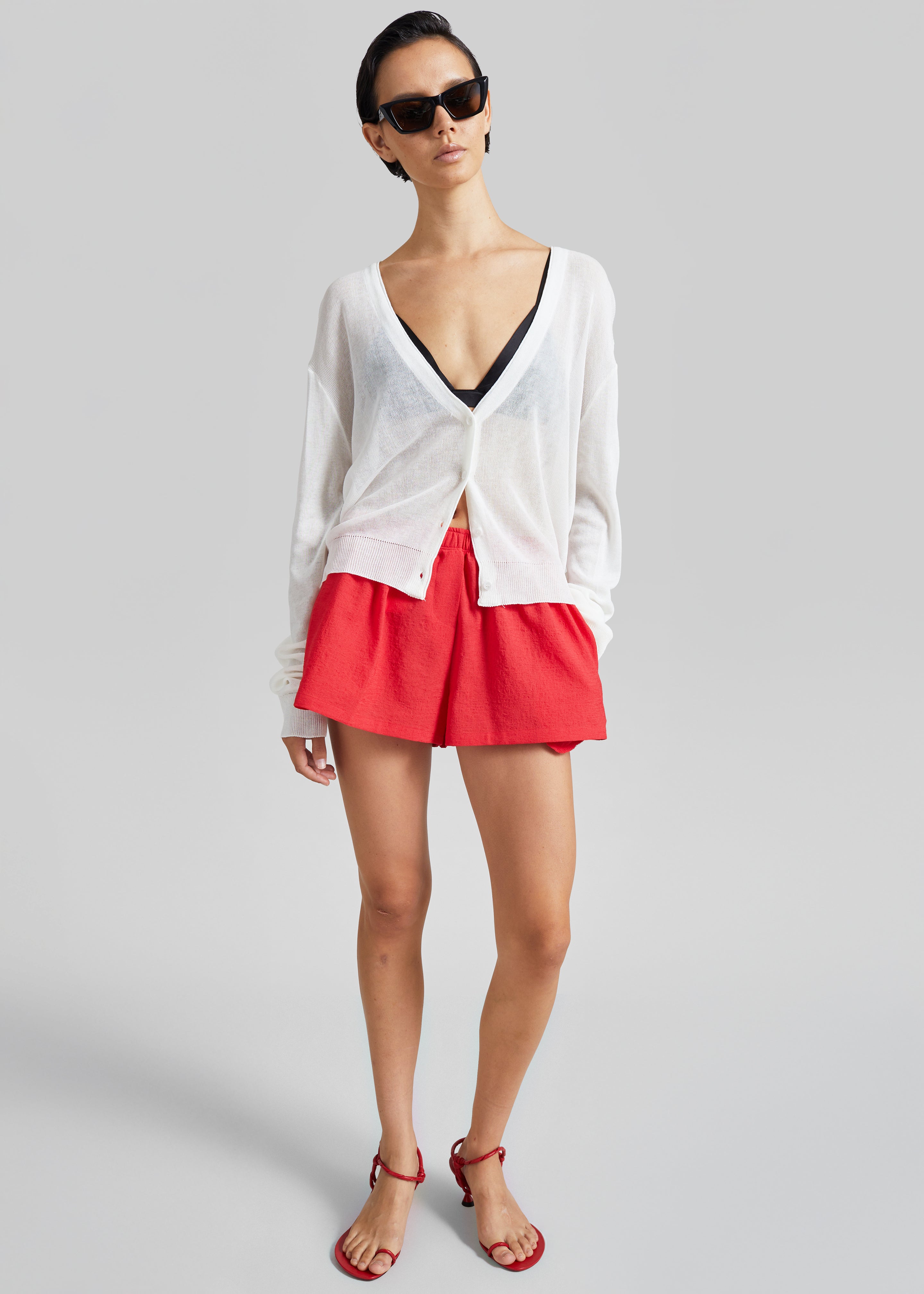 Mini short Cazaux texturé - Rouge - 3