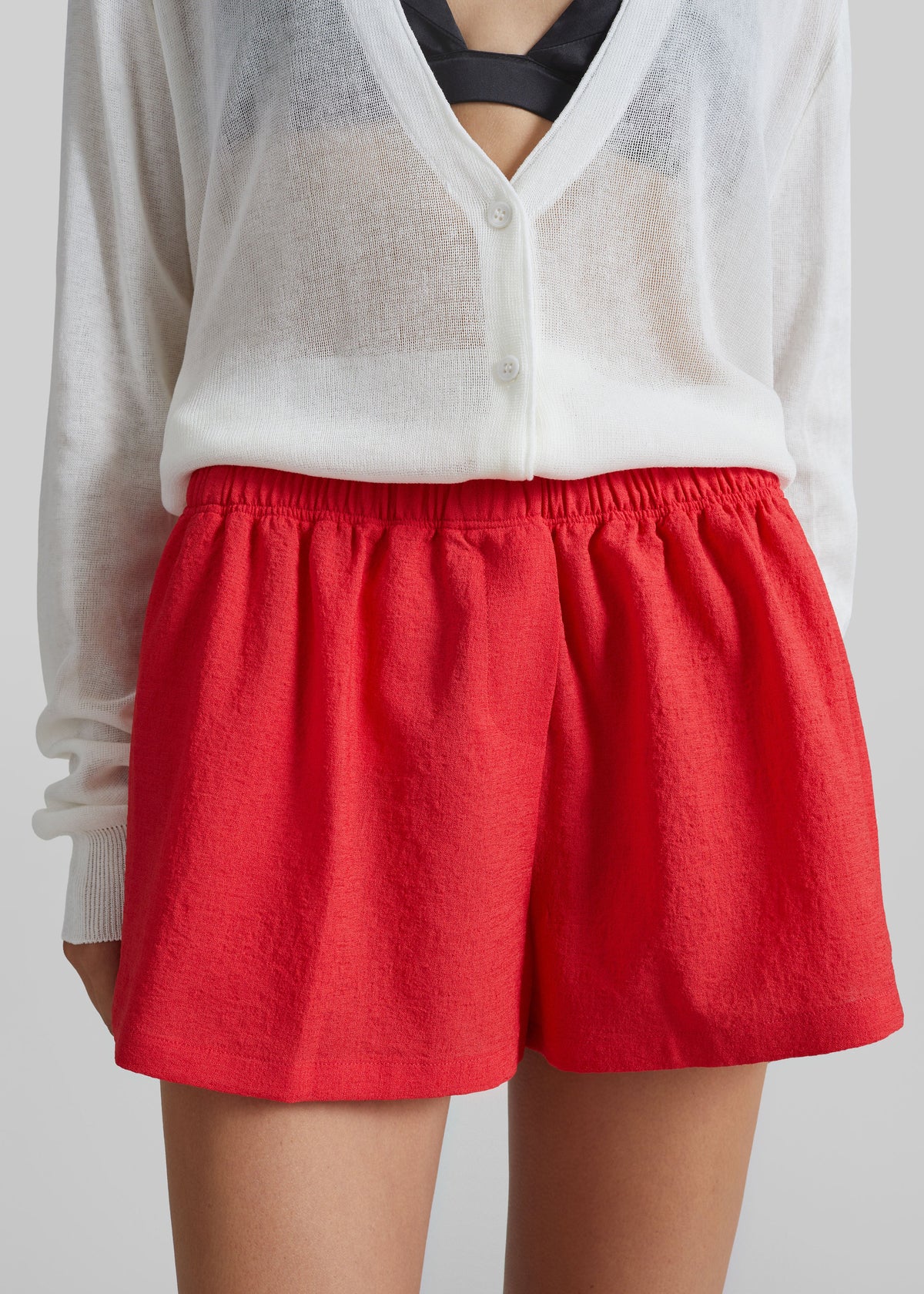 Mini short Cazaux texturé - Rouge - 4