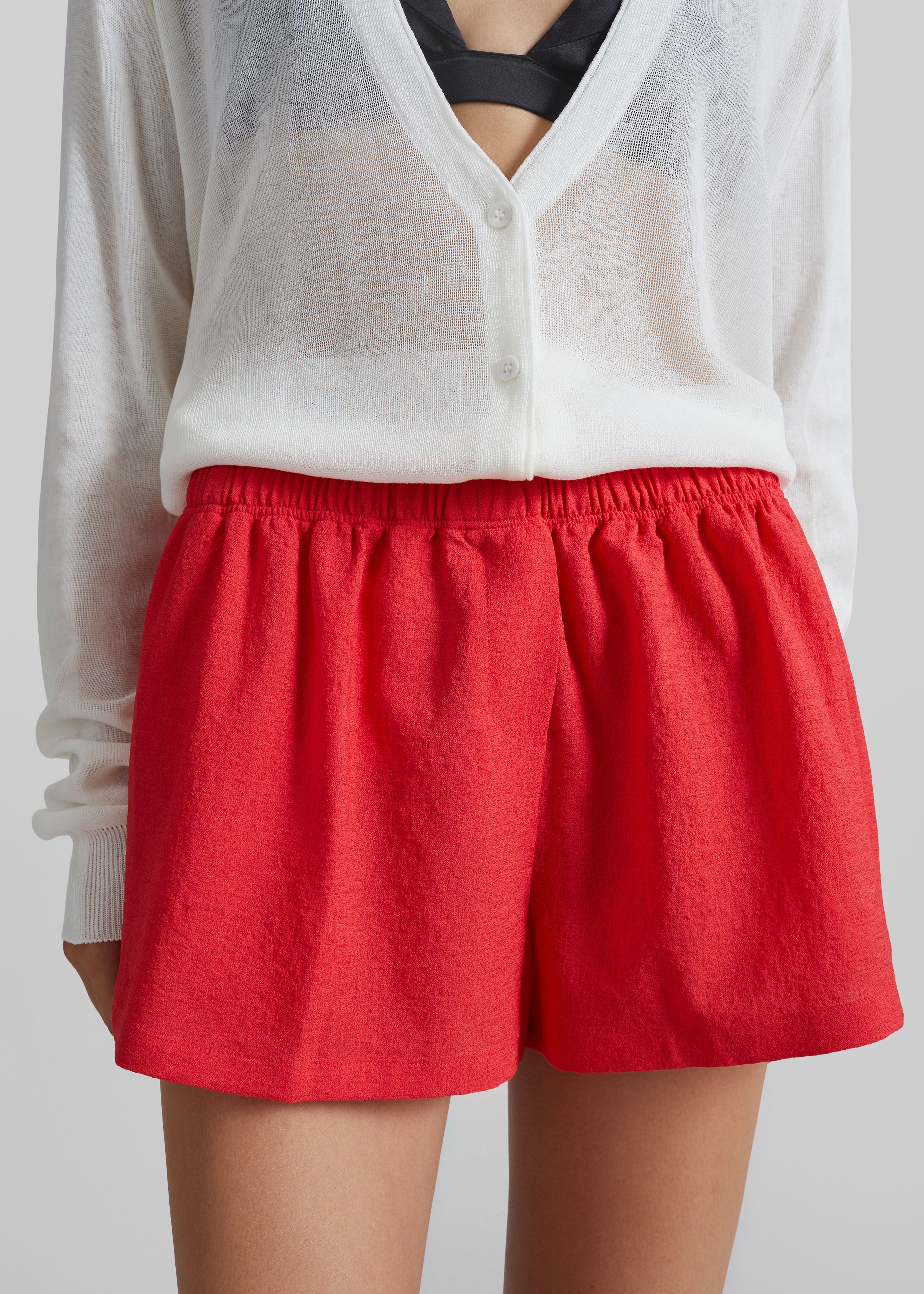 Mini short Cazaux texturé - Rouge - 4
