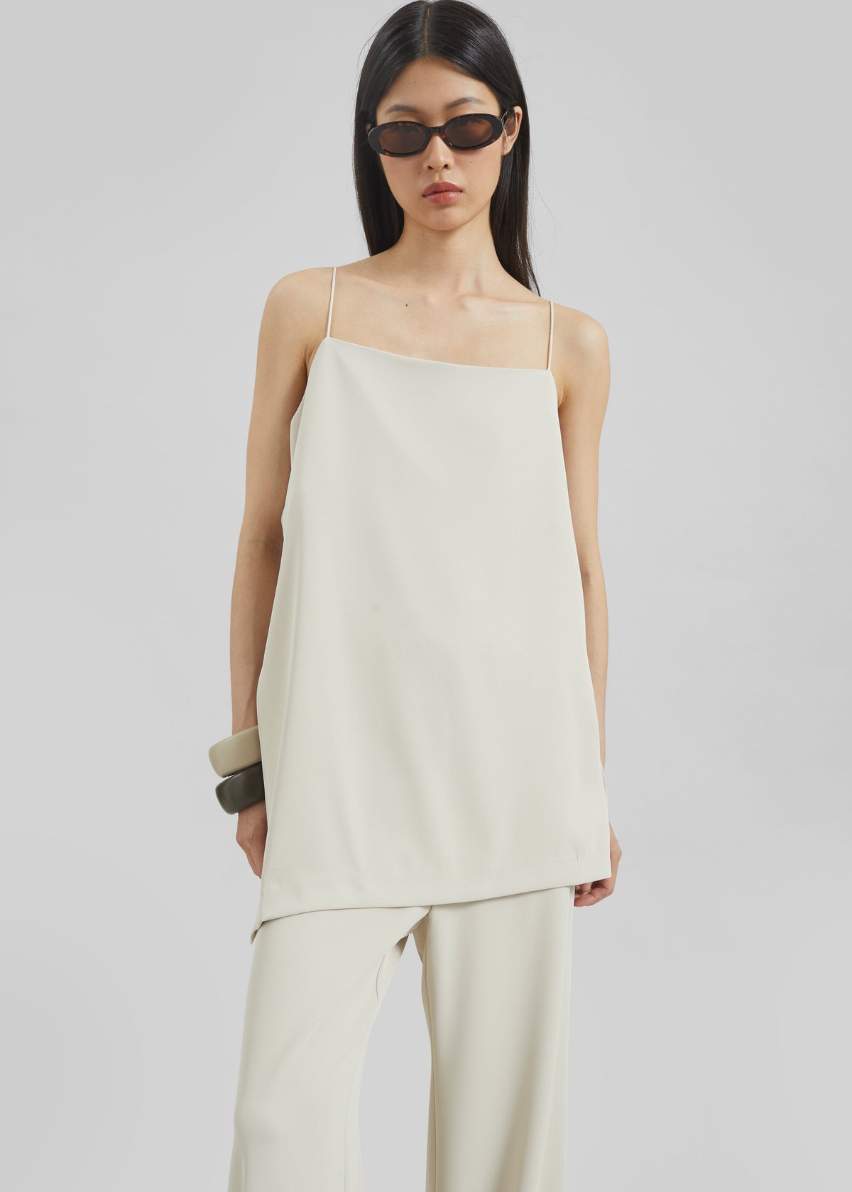 Celano Slit Asymmetric Top - Light Beige - 5