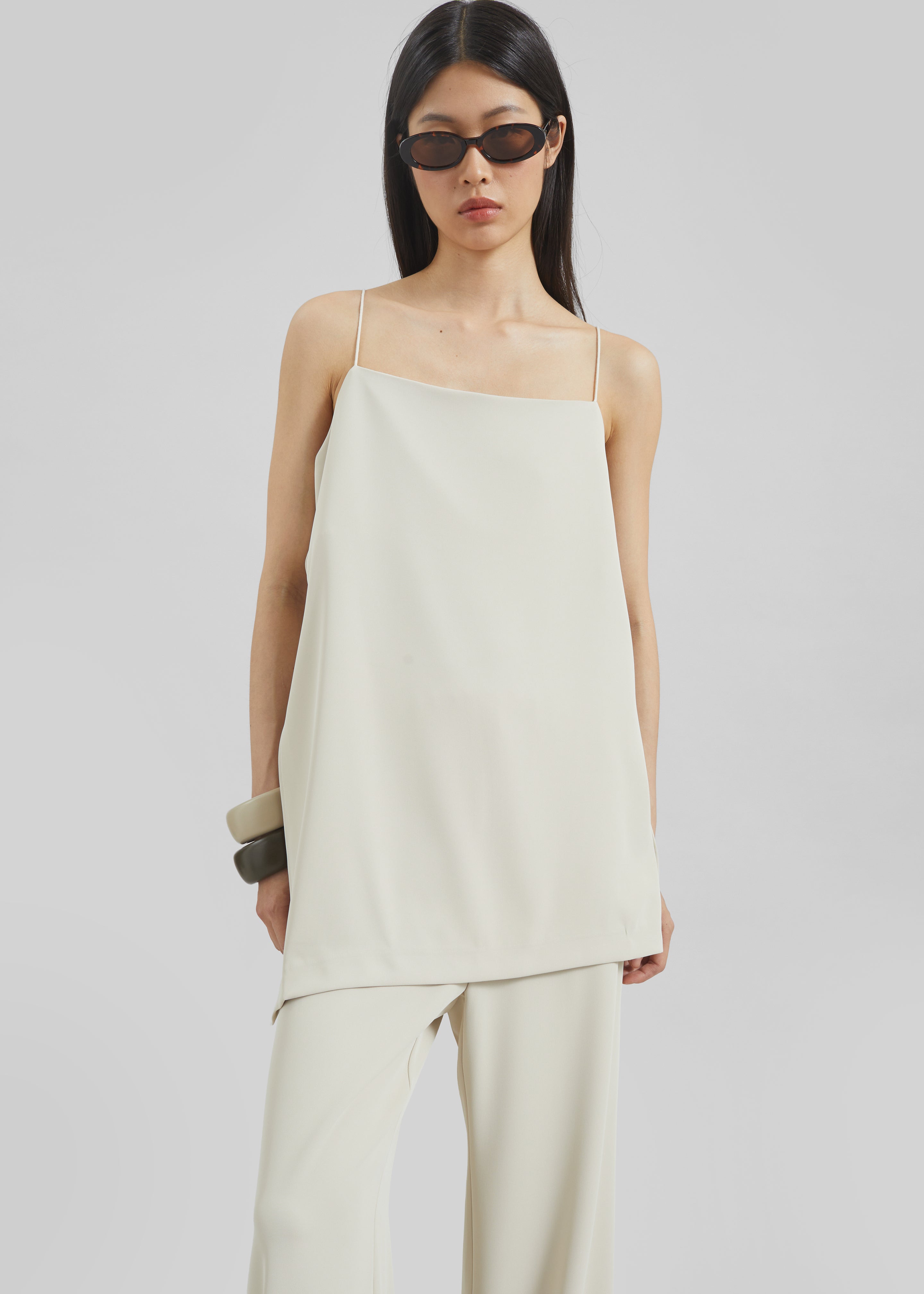 Celano Slit Asymmetric Top - Light Beige - 5