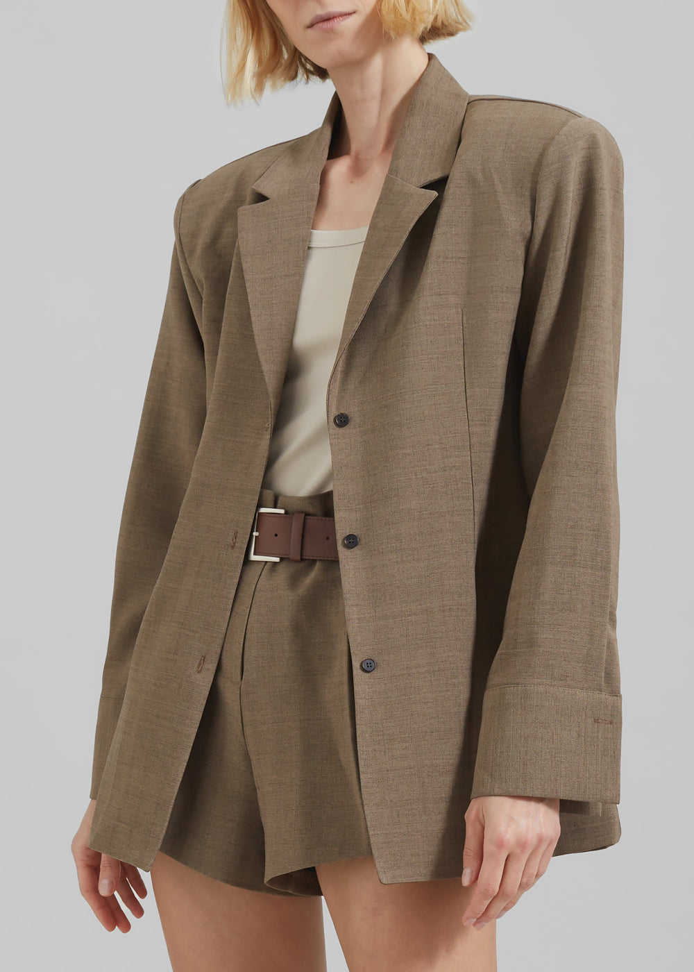 Chappell Padded Blazer - Brown - 1