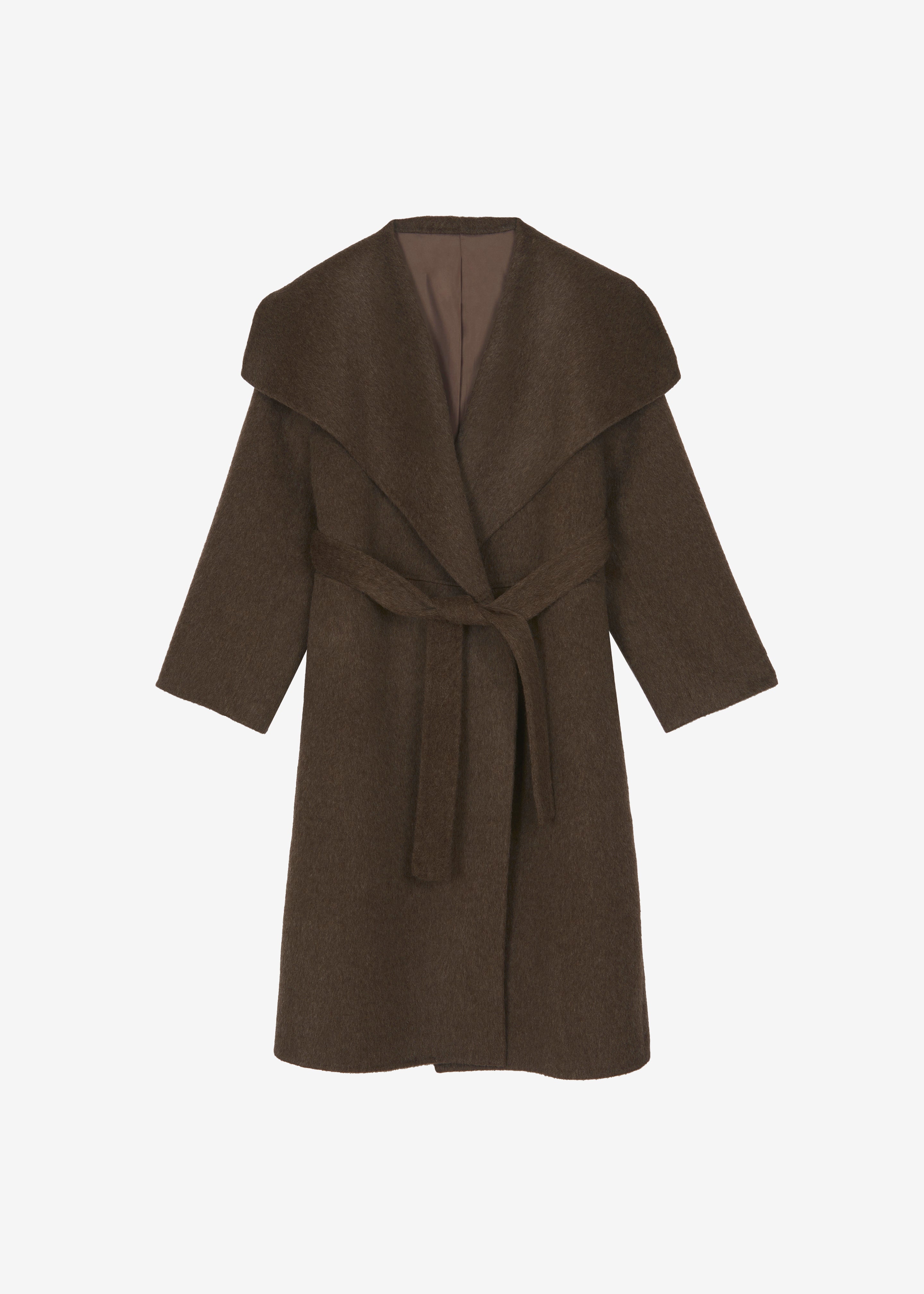 Cheshire Shawl Collar Wool Coat - Brown - 15