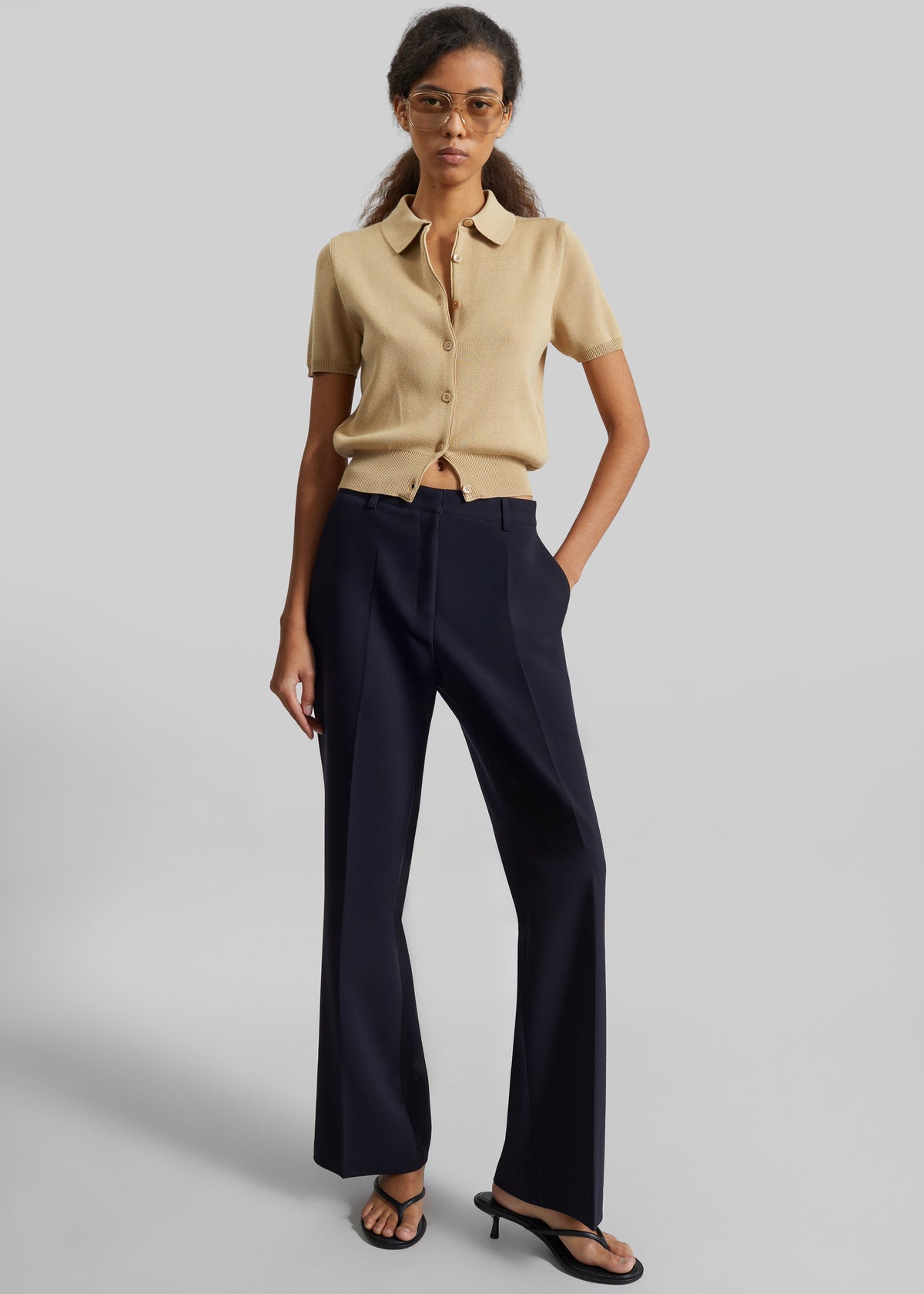 Chesnay Bootcut Pants - Navy - 1